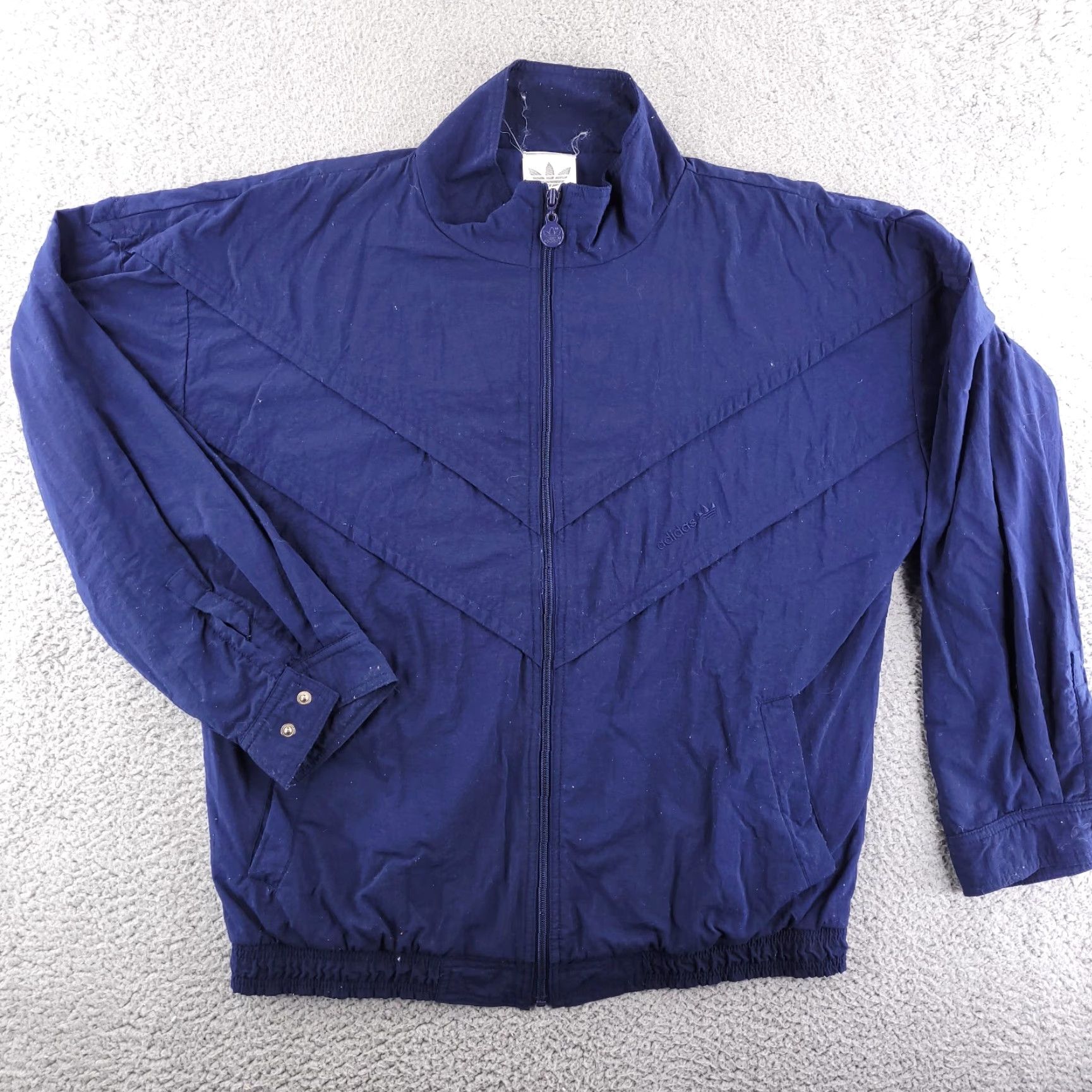 Adidas VINTAGE adidas Track Jacket Mens Large 90s Monochrome Nylon Windbreaker Blue Size US L / EU 52-54 / 3 - 2 Thumbnail