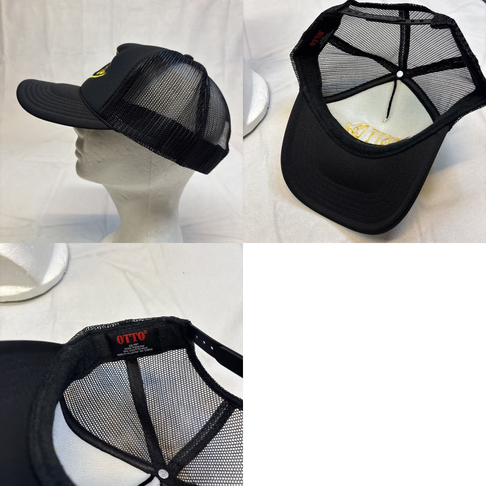Vintage VINTAGE Post Malone’s Tour Posts Co. Trucker Hat Yellow Embroidered Adjustable NWOT Size ONE SIZE - 8 Thumbnail