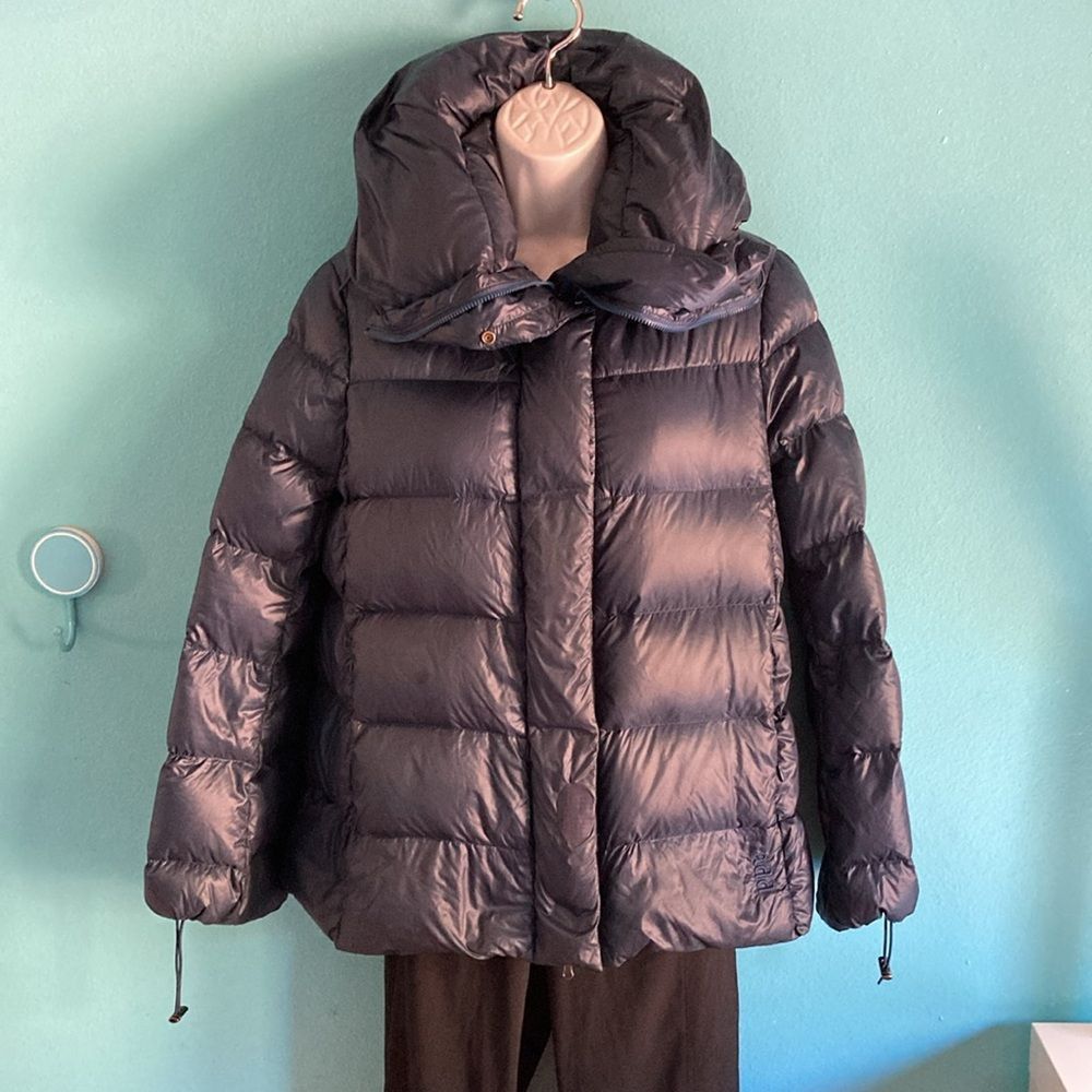 Add Add Italy Down Jacket Womens Size M Navy Blue Zip & Snap A S Size M / US 6-8 / IT 42-44 - 1 Thumbnail