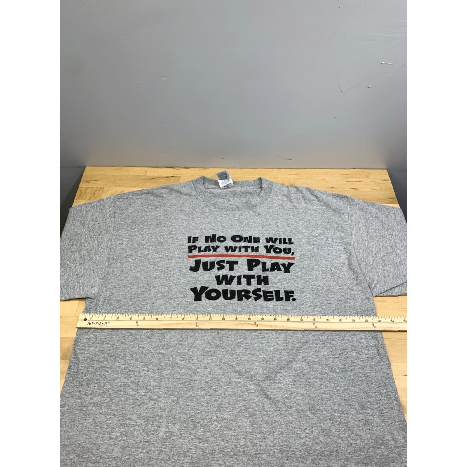 Delta VINTAGE Delta Just Play With Yourself Shirt Mens XL Gray T-Shirt Funny Humor Y2K 11682 Size US XL / EU 56 / 4 - 5 Thumbnail
