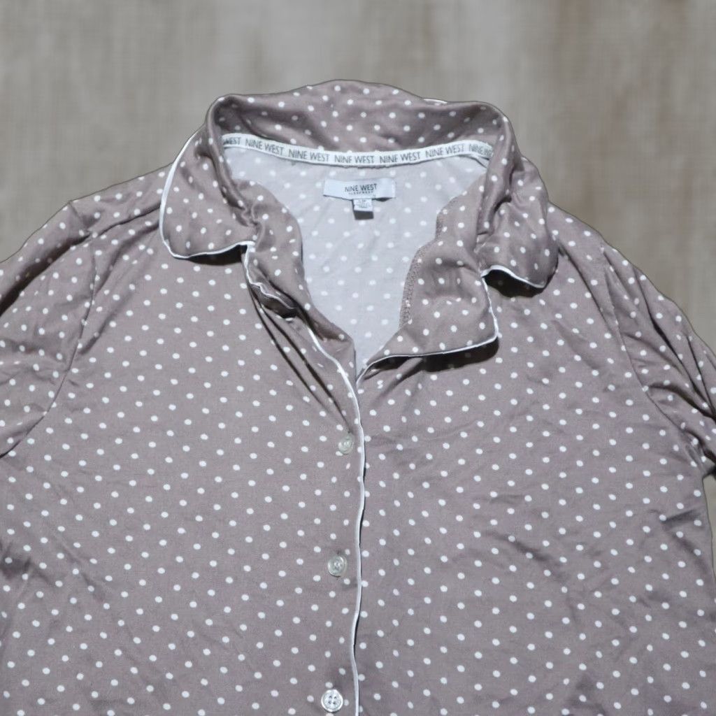 Nine West Nine West Shirt Women Small Purple Sleepwear Button Up Pajama Top - Adult Small Womens Shoes? Size S / US 4 / IT 40 - 1 Thumbnail
