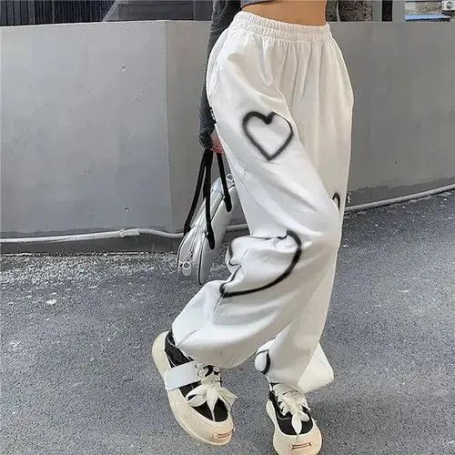Japanese Brand Women Casual Heart Print Sweatpants Summer Hip Hop Size 36" / US 14 / IT 50 - 5 Thumbnail