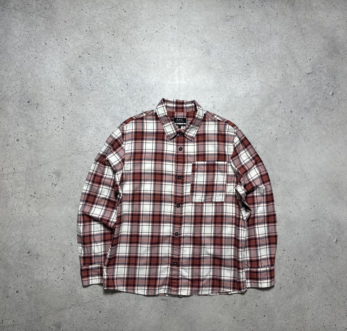 A.P.C. A.P.C Check Button Up Shirt Flannel Size L Size US L / EU 52-54 / 3 - 2 Thumbnail