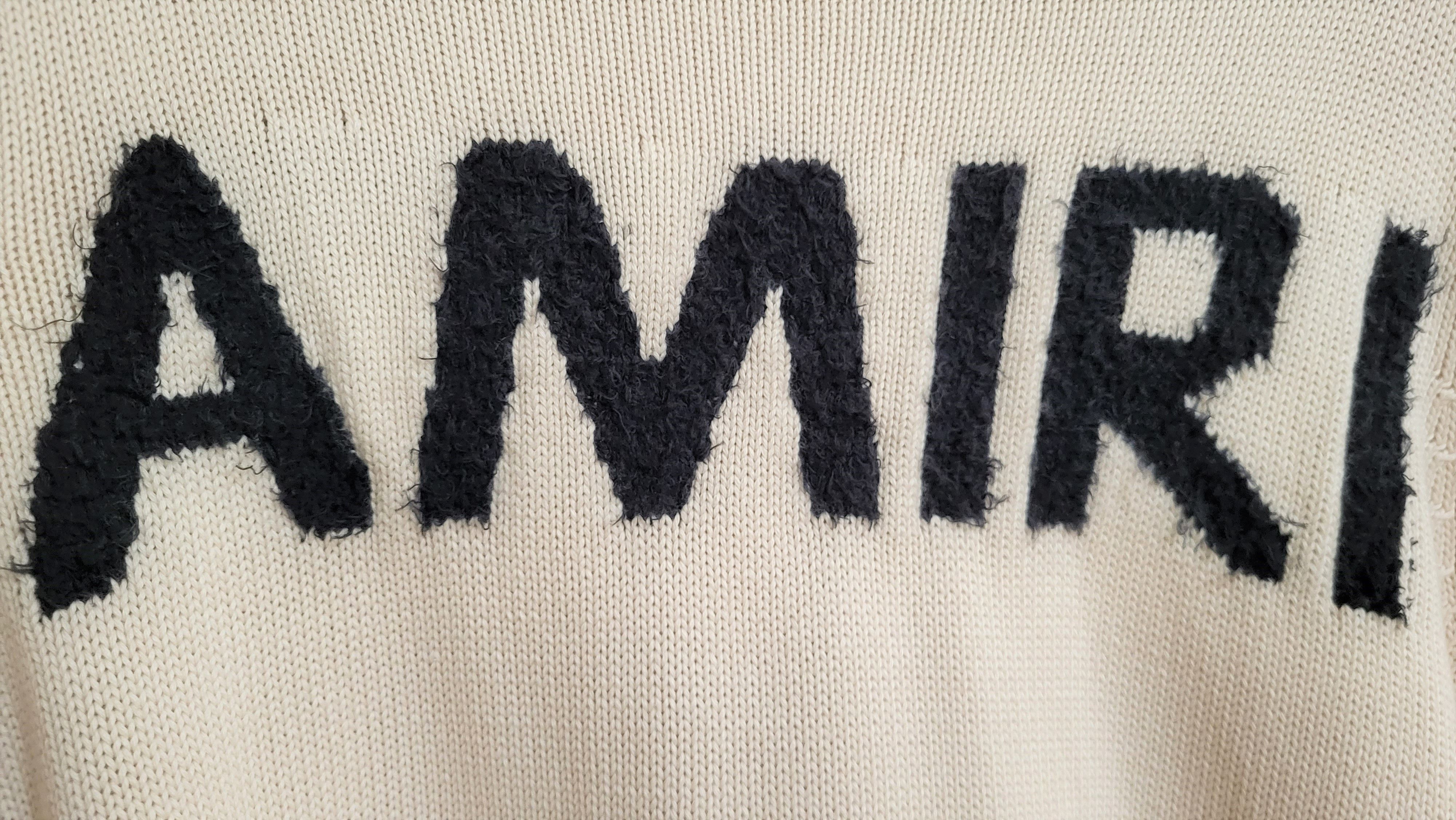 Amiri Cream Alabaster Eyelash Intarsia Knit Logo Sweater Size US M / EU 48-50 / 2 - 4 Thumbnail