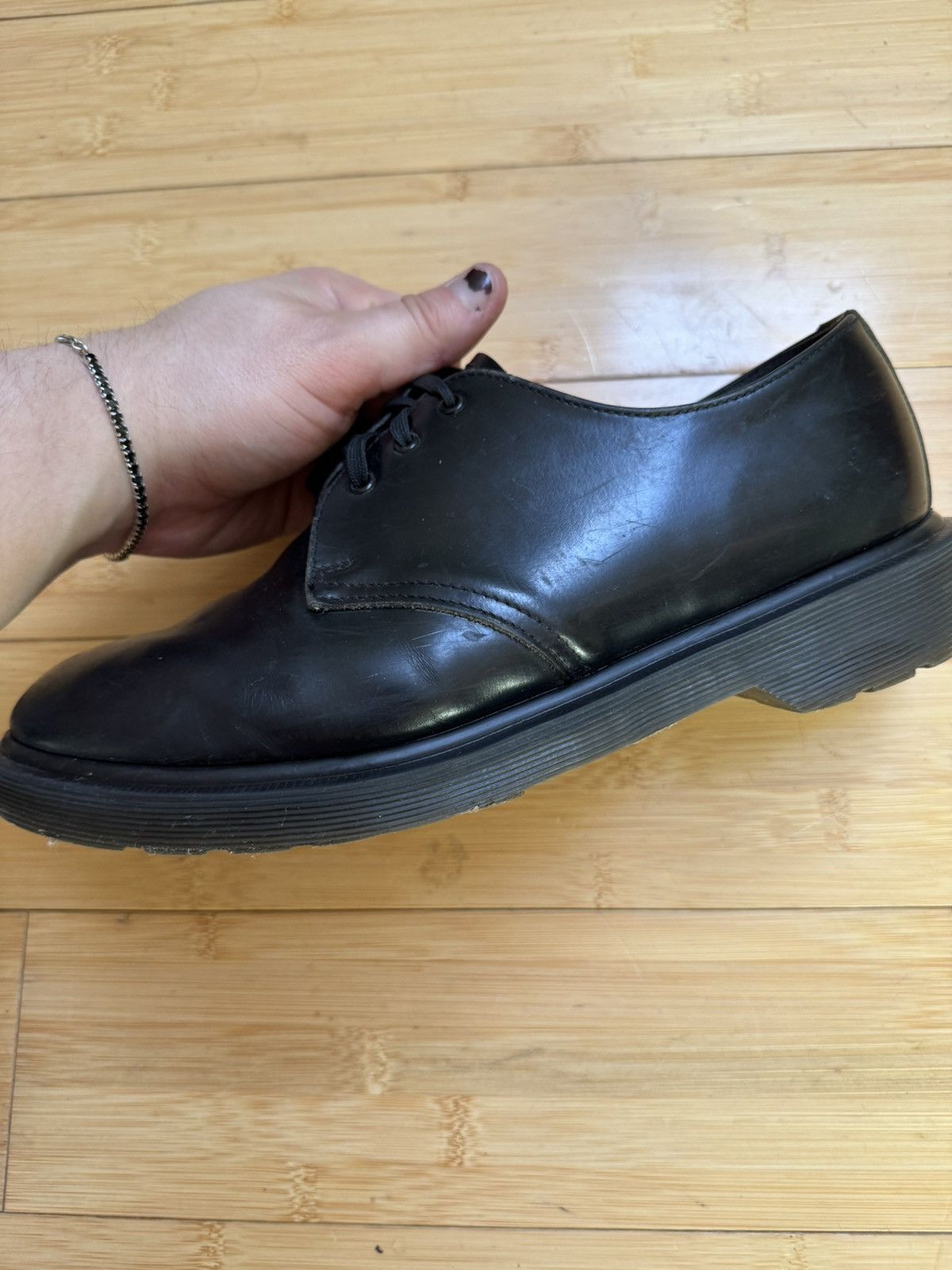 Dr. Martens Doc Martin 1461 Boanil Brush All Black Derby Size US 8 / EU 41 - 6 Thumbnail