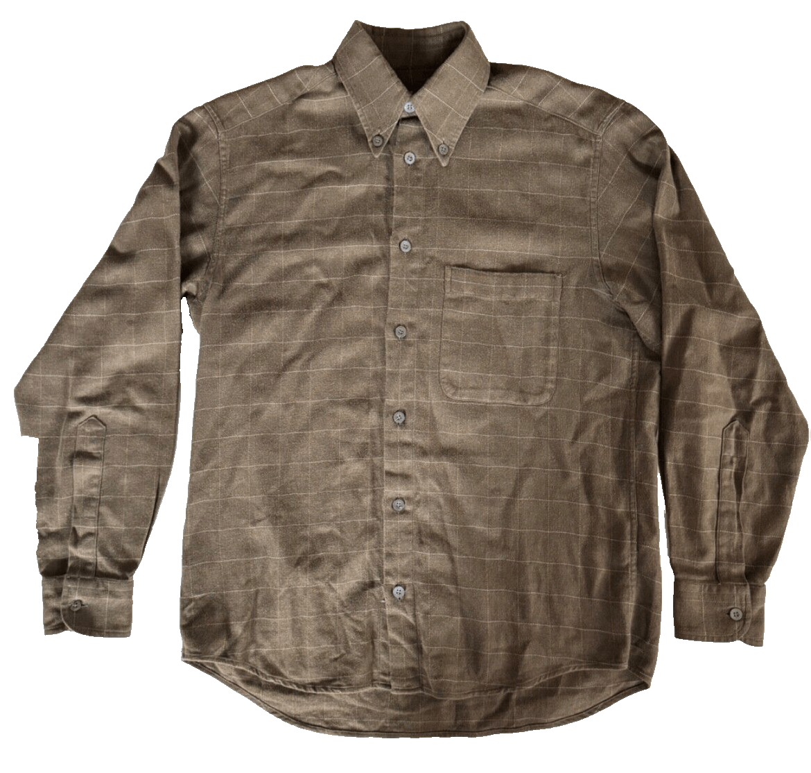 Ermenegildo Zegna Ermenegildo Zegna Button Down Shirt Brown White Men Size S Size US S / EU 44-46 / 1 - 1 Thumbnail