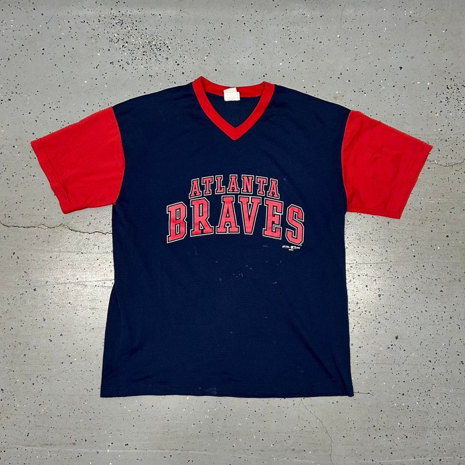 Other VTG 1990s Atlanta Braves navy and red cotton jersey Size US XL / EU 56 / 4 - 1 Thumbnail