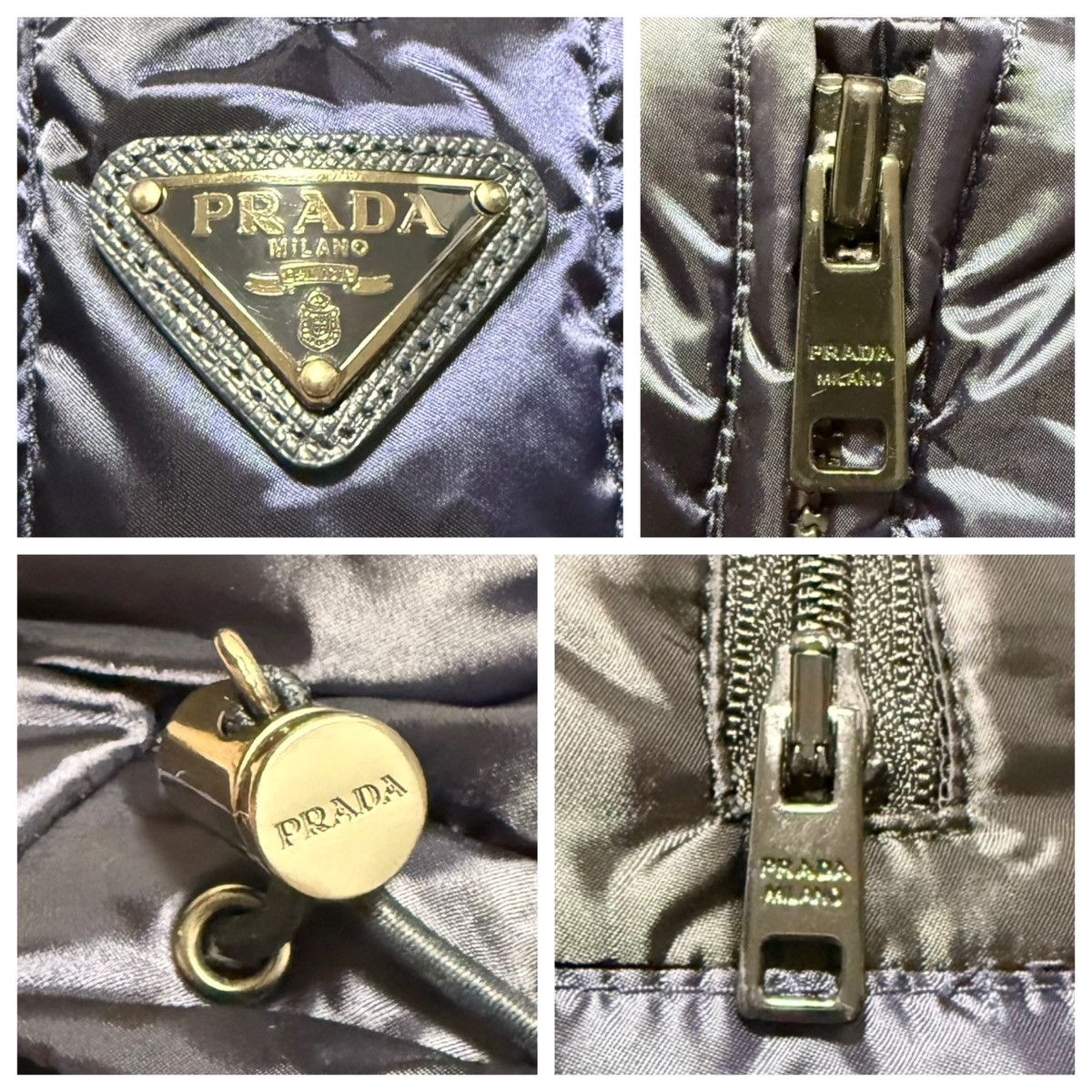 Prada Authentic Prada Leather Triangle Logo Hooded Down Jacket 38 Size XS / US 0-2 / IT 36-38 - 4 Thumbnail