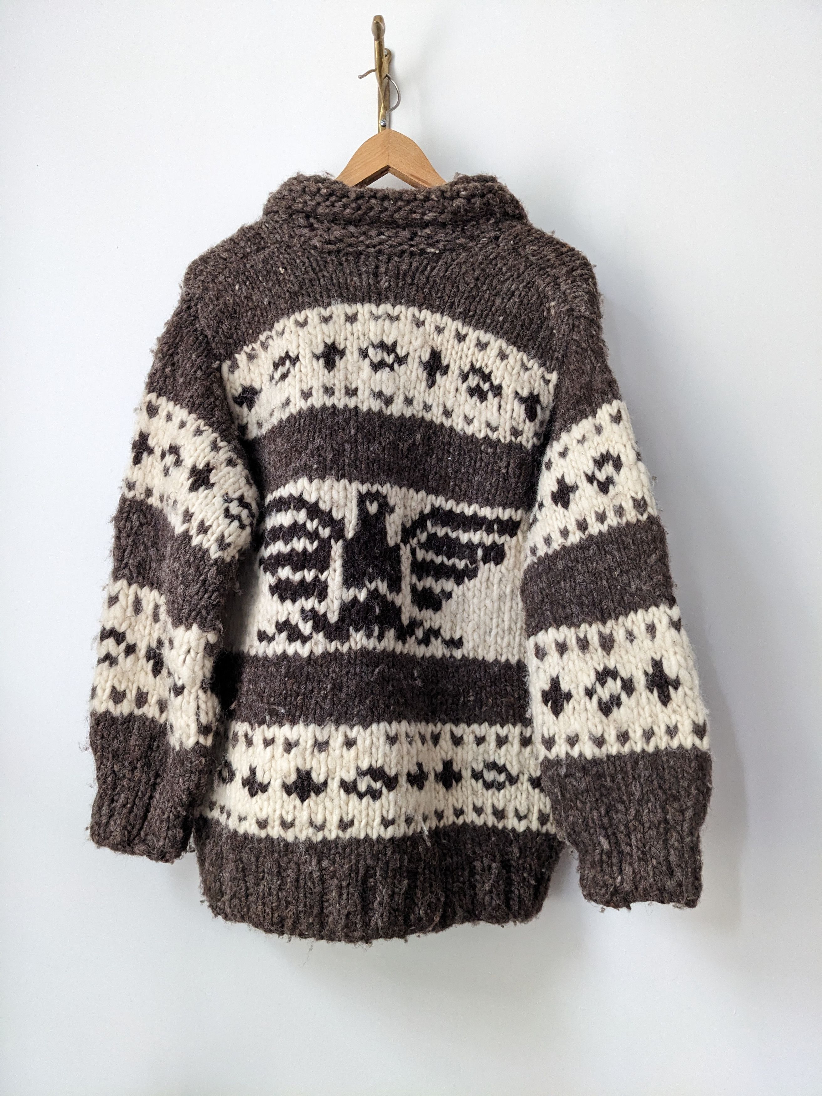 Vintage Vintage Wildlife Thunderbird Cowichan Knit Jacket Wool M Size US M / EU 48-50 / 2 - 1 Thumbnail