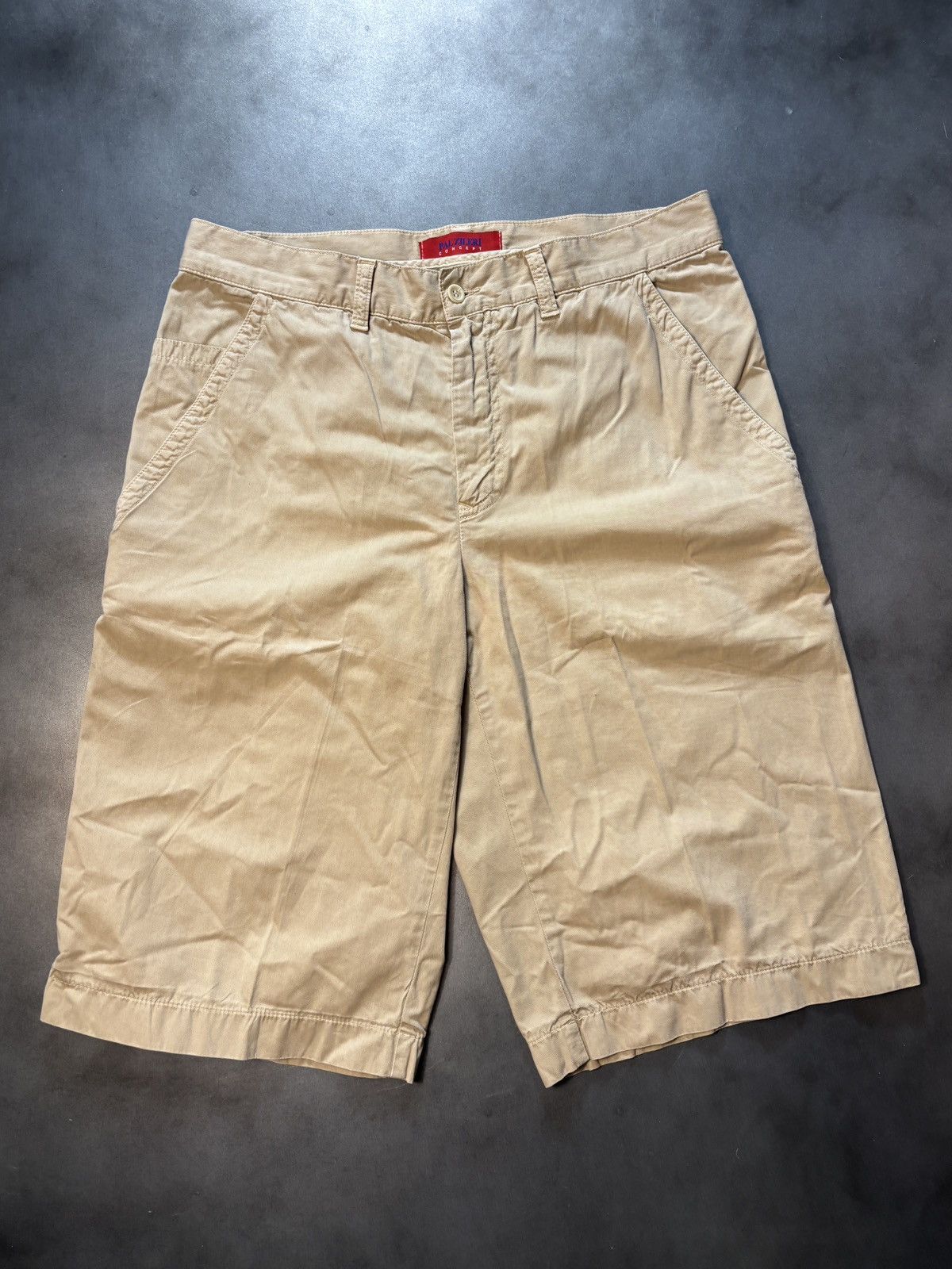 Pal Zileri × Vintage Vintage Pal Zileri Concept Shorts Long Tan Summer Cotton 30 Size US 31 - 1 Thumbnail