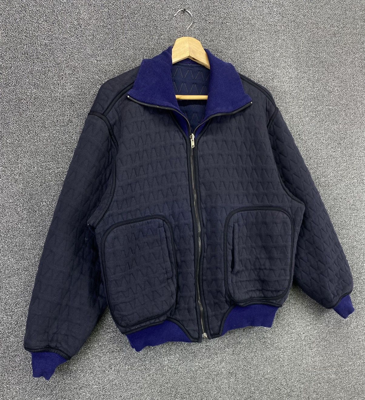 Issey Miyake × Vintage Vintage 80s Issey Miyake Skyline Reversible Bomber Jacket Size US L / EU 52-54 / 3 - 13 Thumbnail