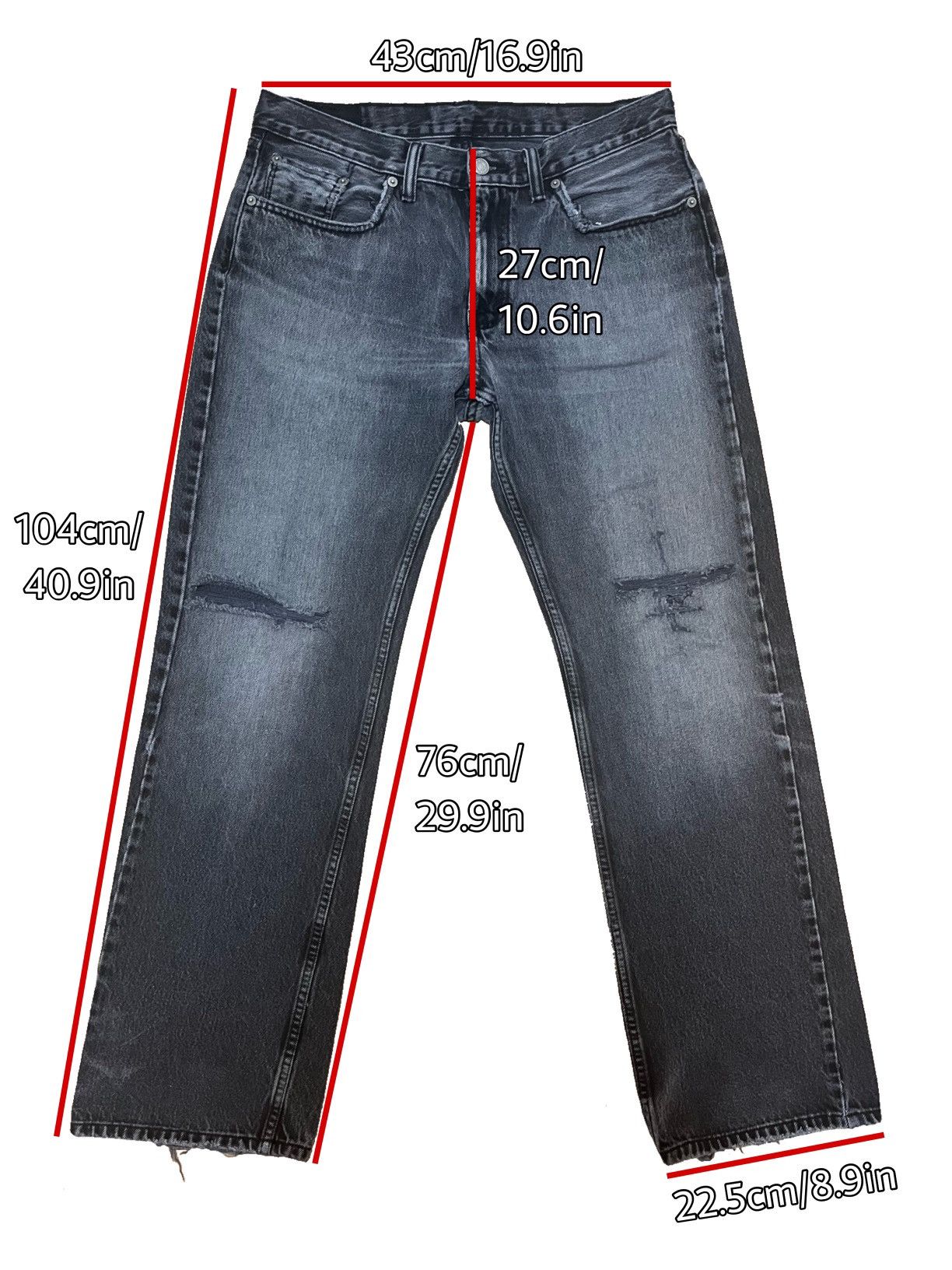 If Six Was Nine Y2K Distressed Jeans IfSixWasNine x Balenciaga Inspired Size US 33 - 6 Thumbnail