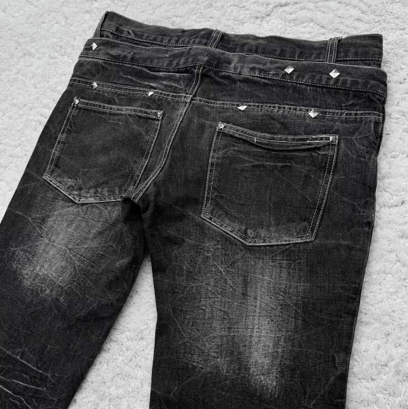 Japanese Brand Double Waist Lace Up Jeans Size US 32 / EU 48 - 3 Thumbnail