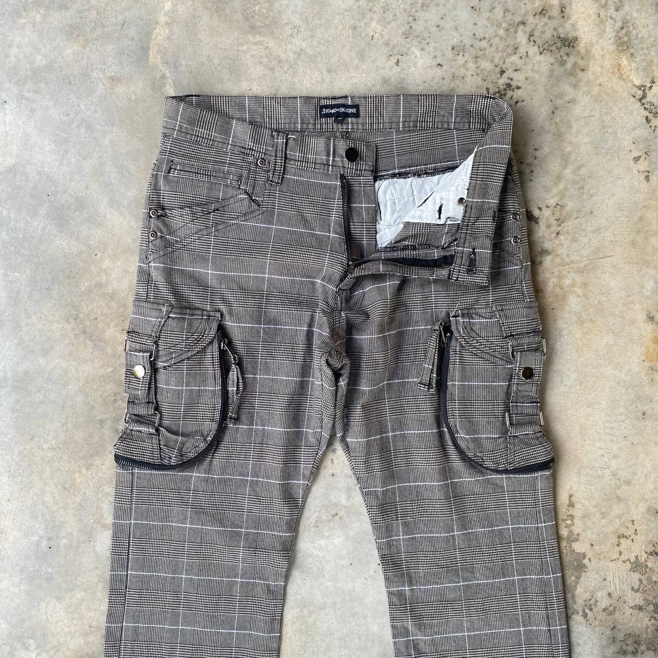 Japanese Brand PRISONER PANT CARGO SKKONE 31040 PIN STRIPE JAPANESE STYLE Size US 29 - 5 Thumbnail