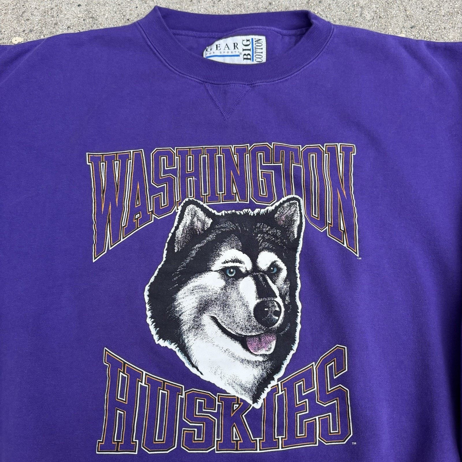 NCAA × Vintage Vintage 90s University Of Washington Huskies Sweatshirt XL Size US XL / EU 56 / 4 - 2 Thumbnail