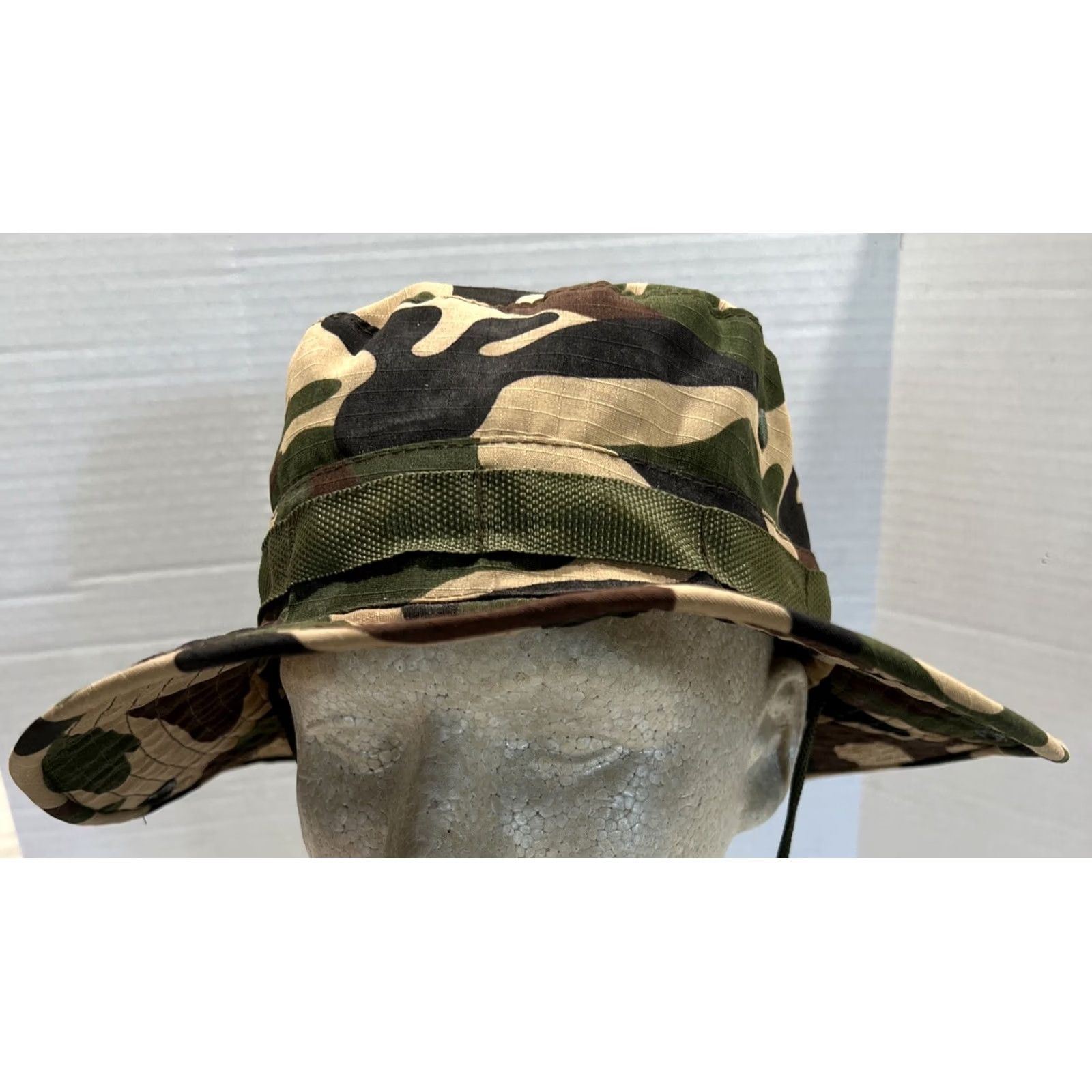Vintage VINTAGE Military Boonie Bucket Hat Rip stop Camouflage Snaps Chin Strap Size ONE SIZE - 2 Thumbnail