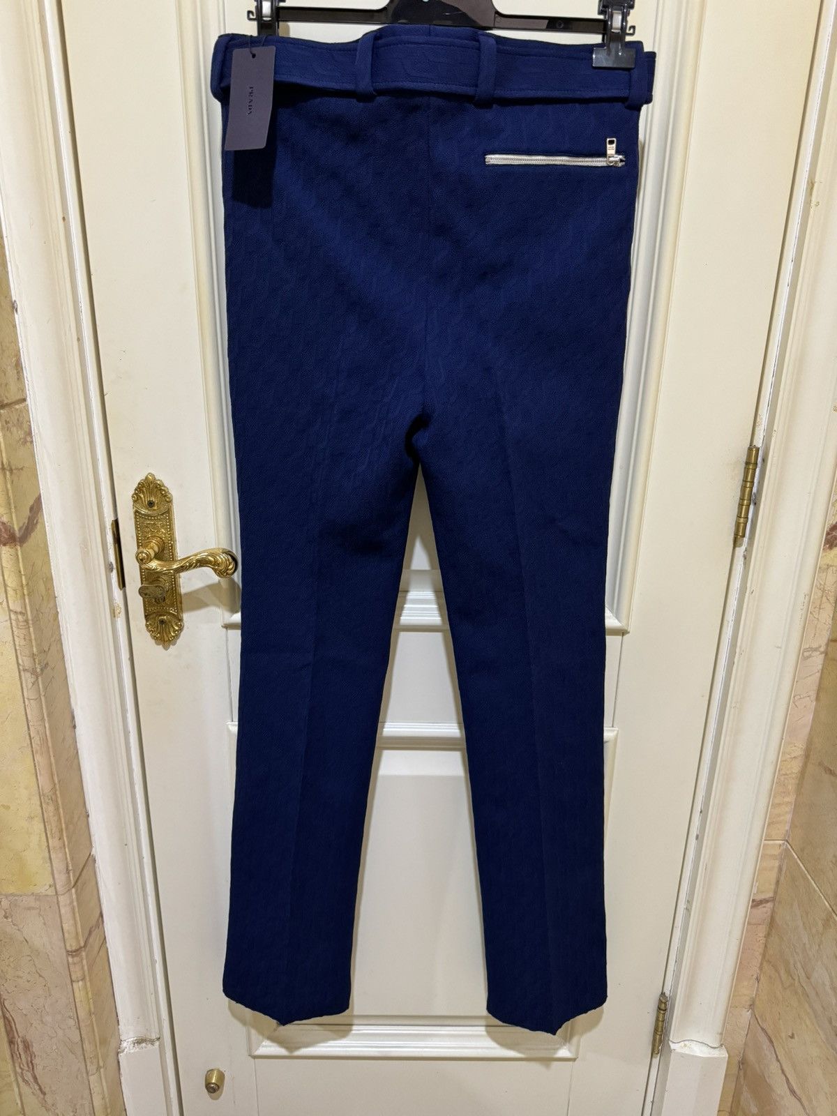 Prada SS19 runaway blue trouser with adjustable belt Sz44 Size US 28 / EU 44 - 5 Thumbnail