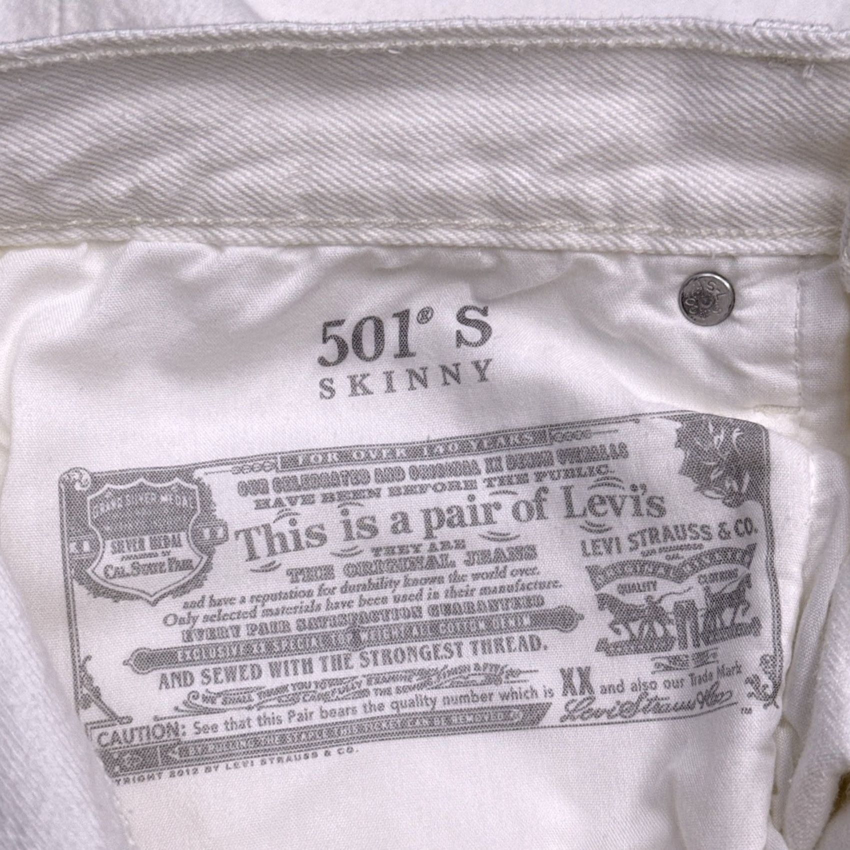 Levi's Levis Premium 501 Skinny Jeans Womens 30x28 High Rise Button Fly Non Stretch New Size 30" / US 8 / IT 44 - 6 Thumbnail