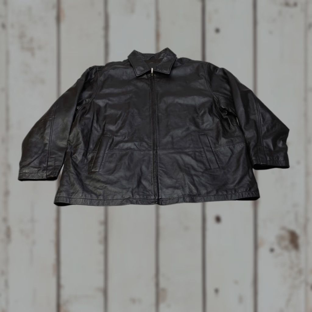 Vintage VINTAGE Knightsbridge Leather Jacket Black XL Insulated Quilted Mid-Length Bomber Jacket Men Size US XL / EU 56 / 4 - 1 Thumbnail