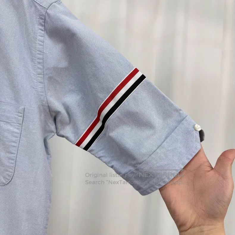 Thom Browne Thom Browne Oxford Stripe Short-Sleeve Shirt Size US L / EU 52-54 / 3 - 4 Thumbnail