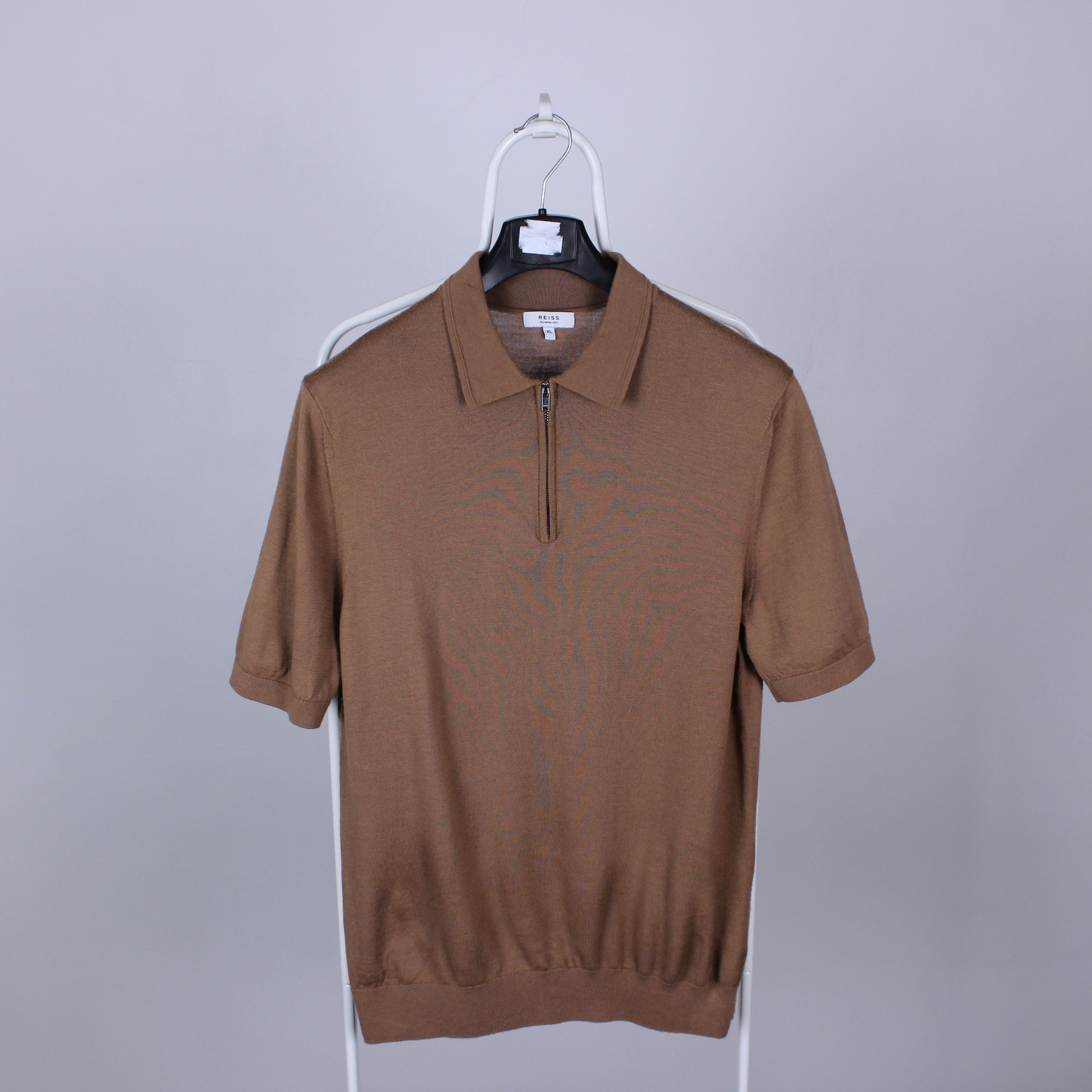 Reiss Reiss merino wool polo shirt men brown white L XL Size US XL / EU 56 / 4 - 6 Thumbnail