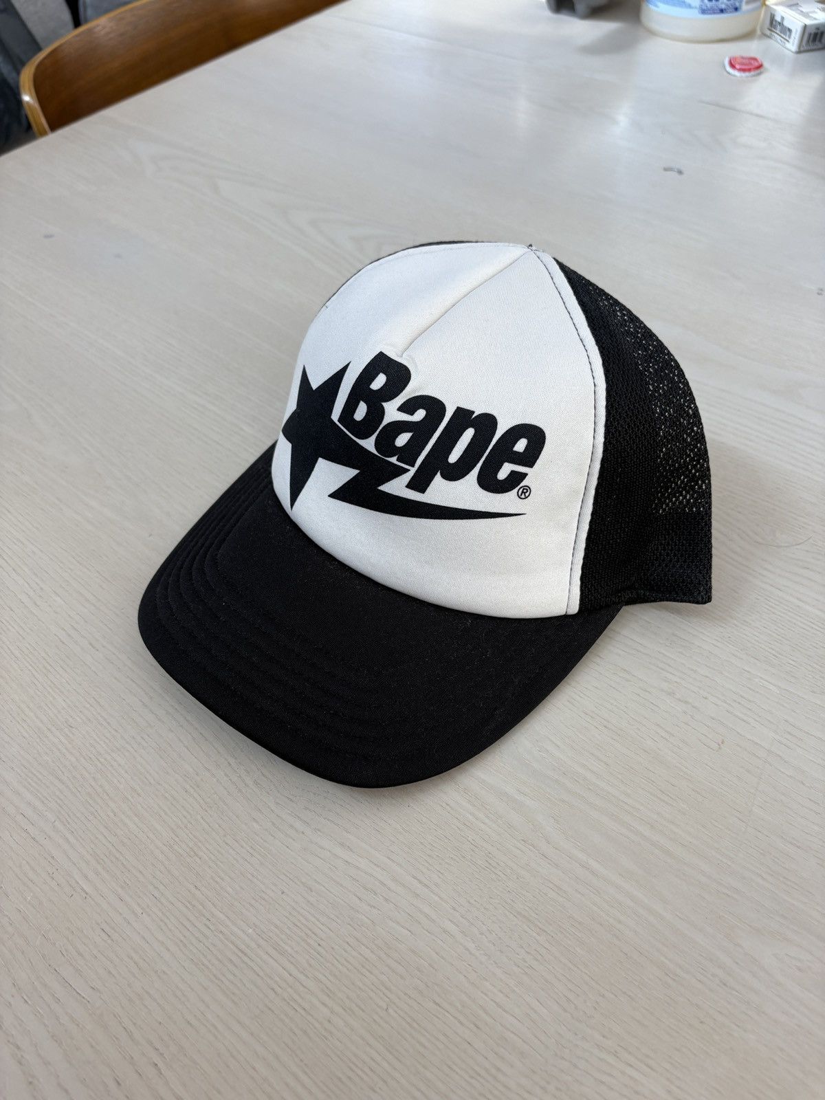 Pre-owned Bape Sta Trucker Hat In Black