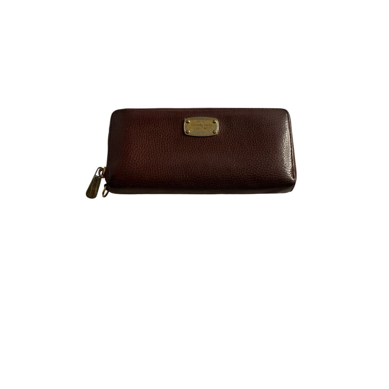 Michael Kors Michael Kors Jet Set Travel Zip Around Wallet Brown Leather Size ONE SIZE - 2 Thumbnail