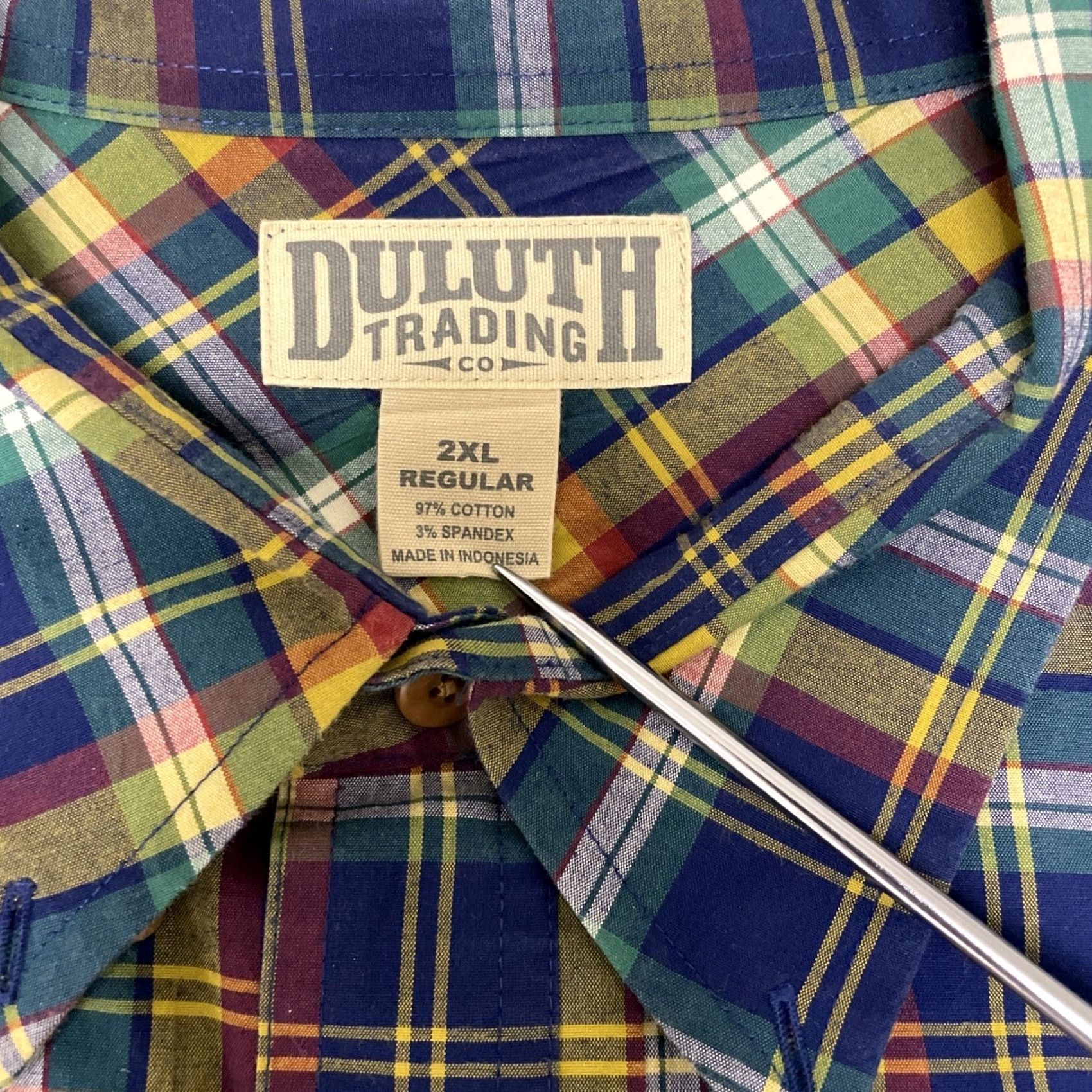 CO Duluth Plaid Button-Down Dress Shirt 2XL Long Sleeve Casual Men's Shirt Button-Up, Multicolor, All Seasons, Breathable, Workwear, Classic, Regular Fit Size US XXL / EU 58 / 5 - 3 Thumbnail