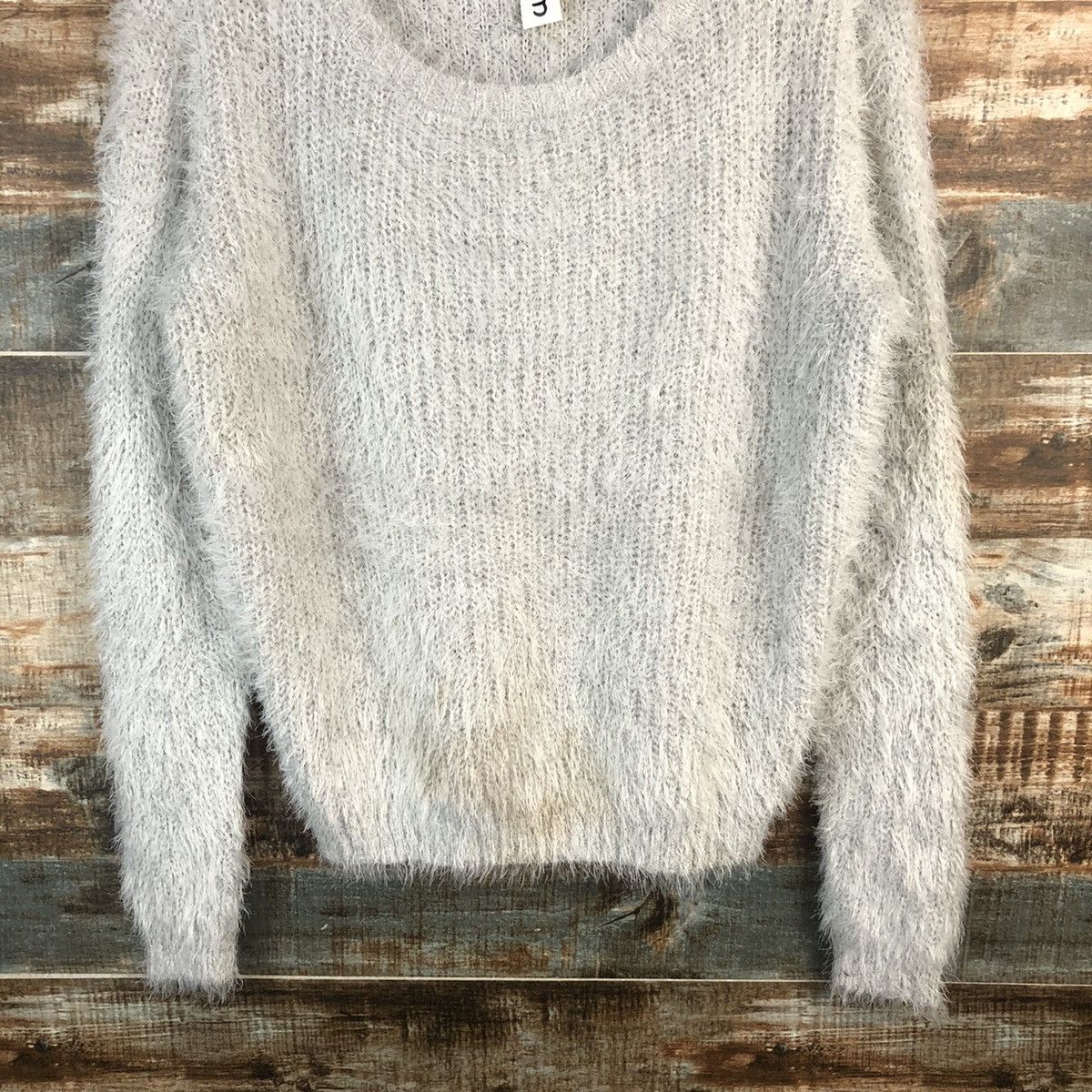 Homespun Knitwear × Japanese Brand DL H&M Grey Mohair shaggy fur Knitwear #C032 Size M / US 6-8 / IT 42-44 - 3 Thumbnail