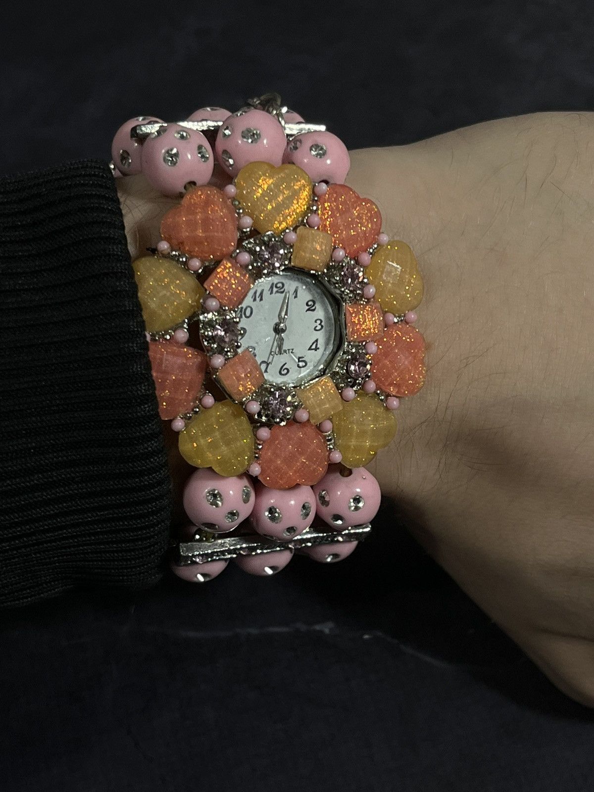 Hysteric Glamour Handmade Beaded Flower Watch Bracelet Japanese Movement Size ONE SIZE - 4 Thumbnail