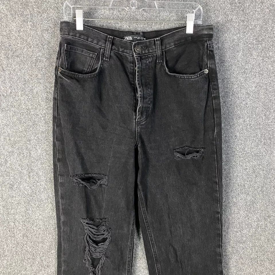 Zara Zara Mom Jeans Women's Size 6 Denim Button Fly Charcoal Gray Size 28" / US 6 / IT 42 - 2 Thumbnail