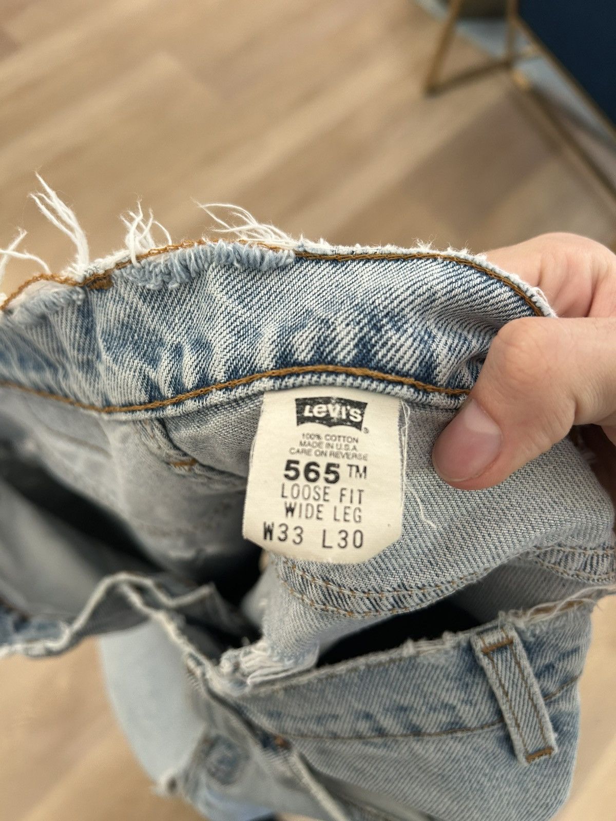 Levi's Vintage Clothing Vintage Levis 565 wide leg denim Size US 33 - 3 Thumbnail