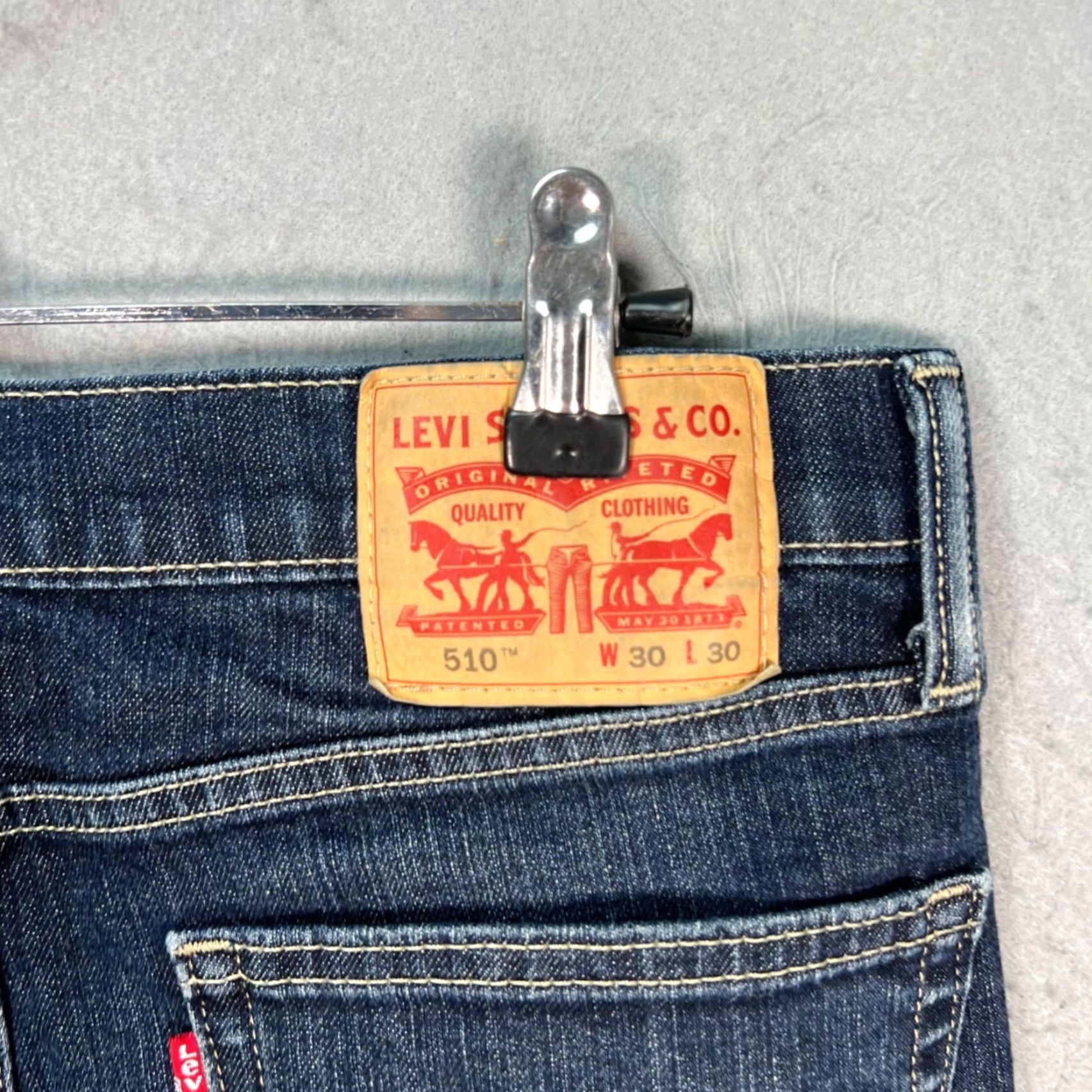 Levi's Levi's 510 Mens Jeans Indigo Blue Cotton Denim 30 Skinny Slim 5-Pocket Stretch Denim Rise Mid Vintage No Size US 30 / EU 46 - 3 Thumbnail