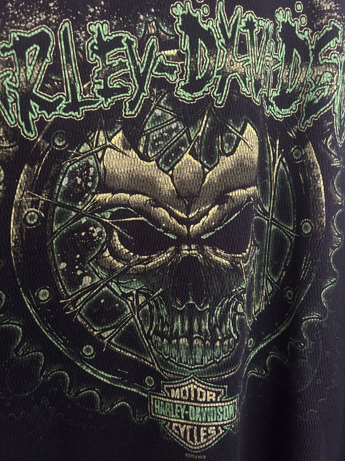 Harley Davidson Harley Davidson Thermal with Green Skull Graphic Longsleeve Size US XL / EU 56 / 4 - 5 Thumbnail
