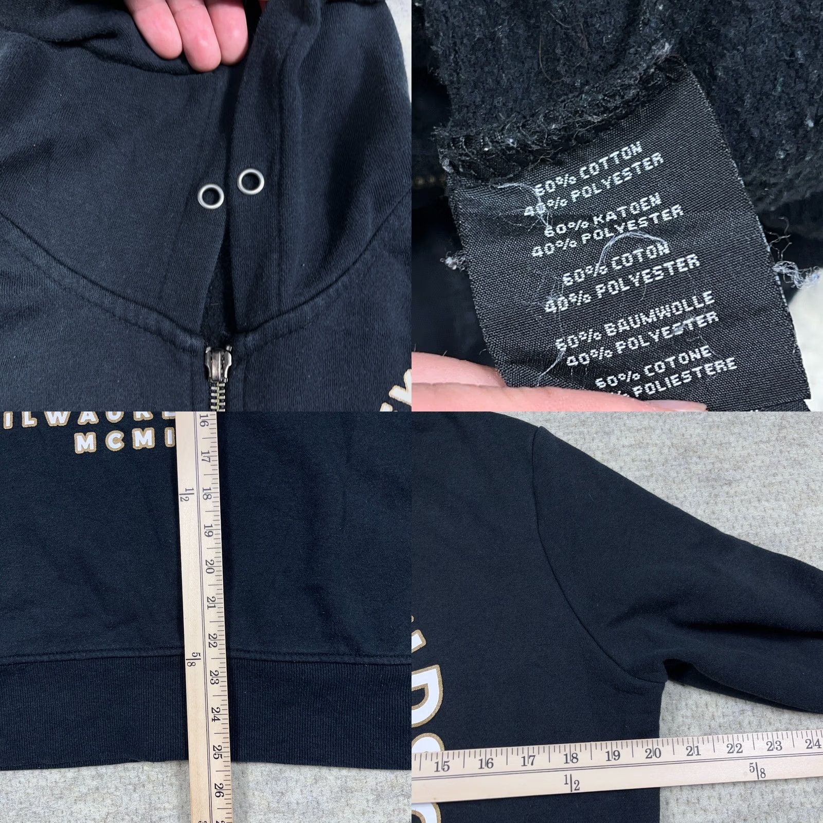 Harley Davidson VINTAGE Harley-Davidson Hoodie Women L Black Full Zip Jacket Skull Race Size L / US 10 / IT 46 - 9 Thumbnail