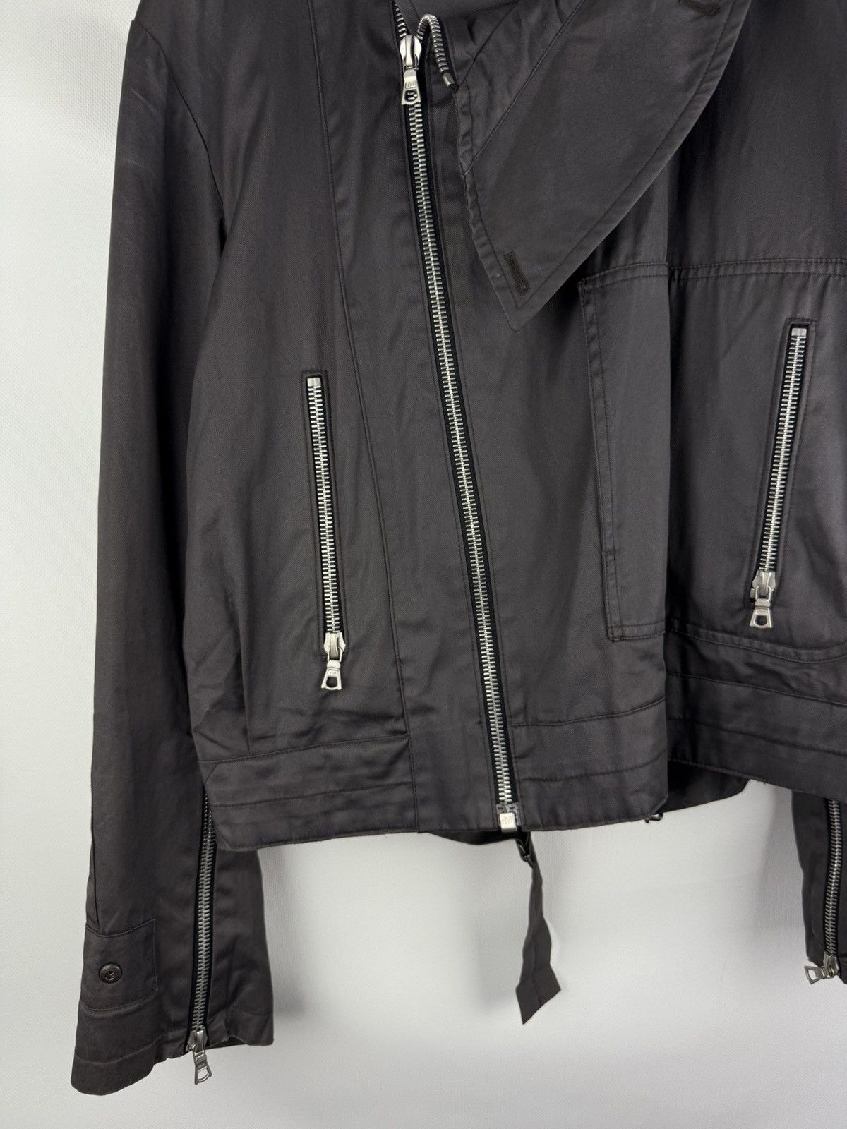 Dries Van Noten Dries Van Noten Crop Belted Assymetrical Collar Biker Jacket Size US M / EU 48-50 / 2 - 5 Thumbnail