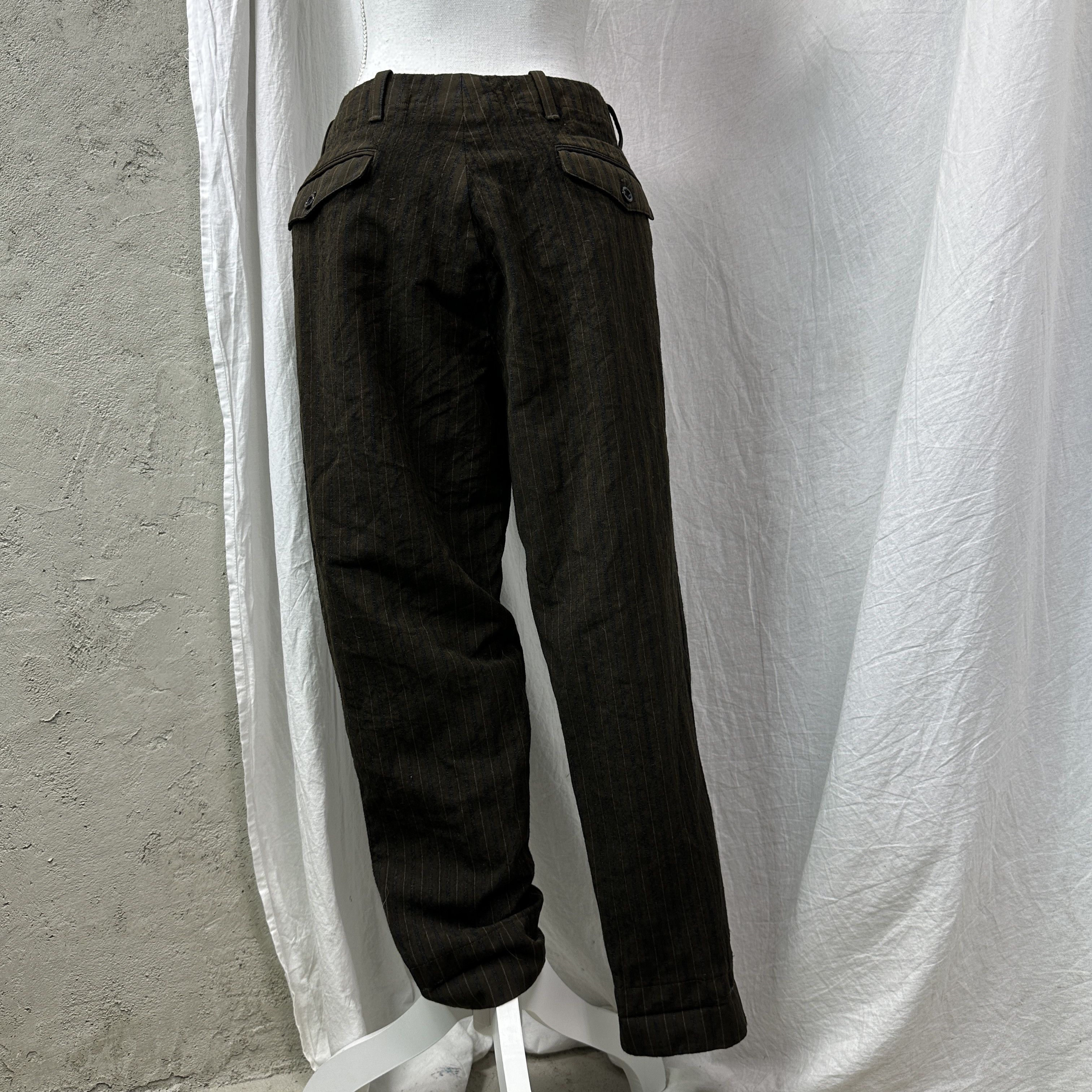 Prada Vintage Avant Garde Striped Old Money Prada Pants Y2K Size 32" / US 10 / IT 46 - 3 Thumbnail