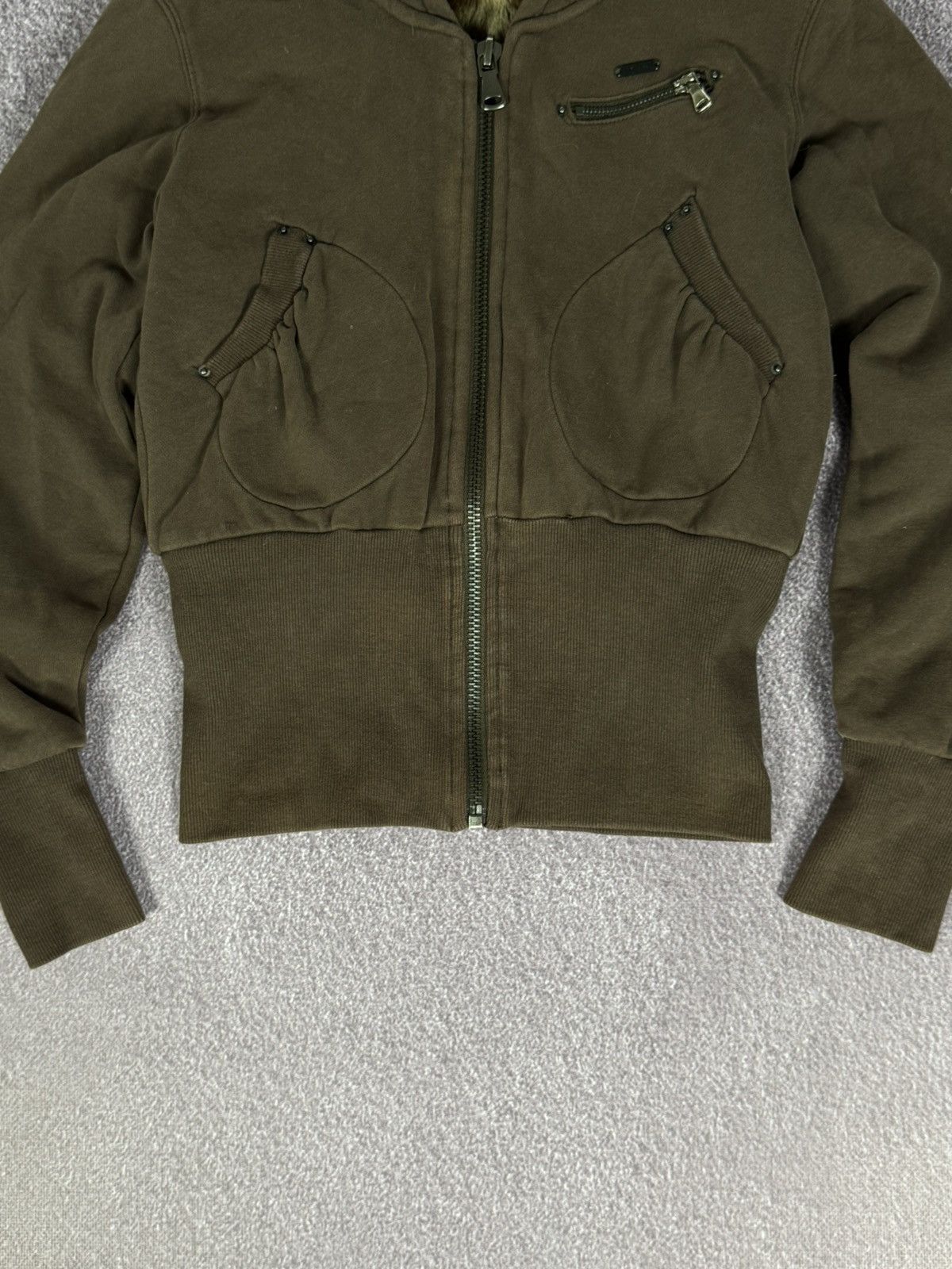 Le Grande Bleu (L.G.B.) 00s Aesthetic Zip Fur Hoodie i6w9 LGB style Faded Size M / US 6-8 / IT 42-44 - 4 Thumbnail