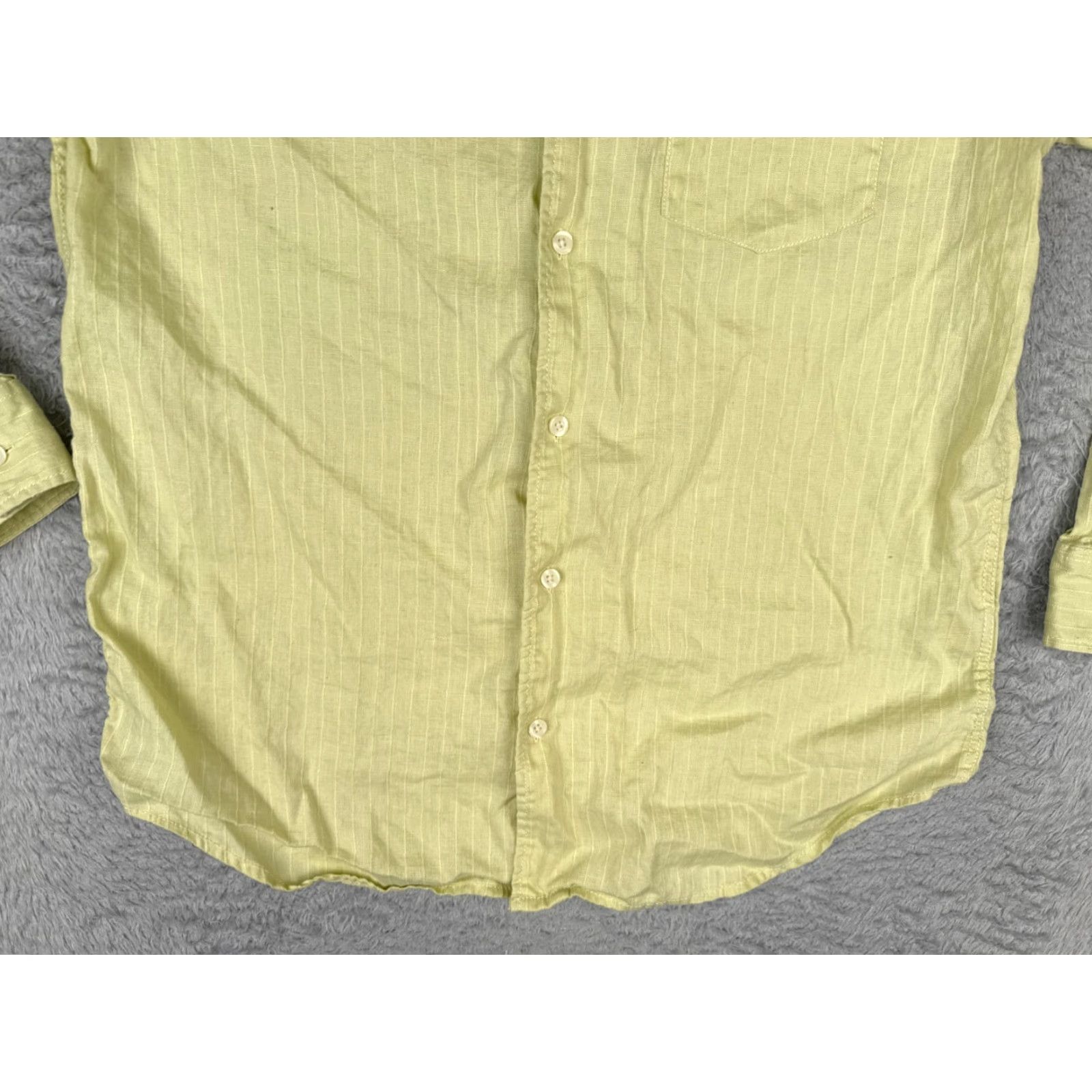 Vintage Carribean Shirt Men Medium Yellow Linen Cotton Blend Button-Up Long Sleeve Shirt Size US M / EU 48-50 / 2 - 5 Thumbnail