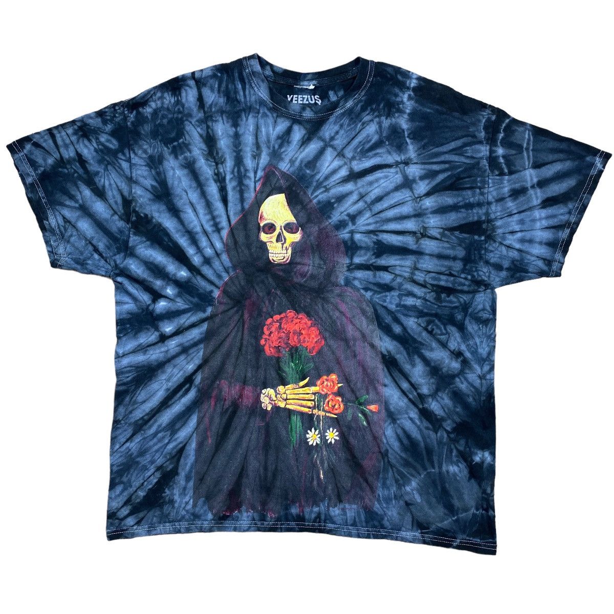 Image of Hype x Kanye West Yeezus Tour Tie Dye Wes Lang in Blue, Men's (Size XL)