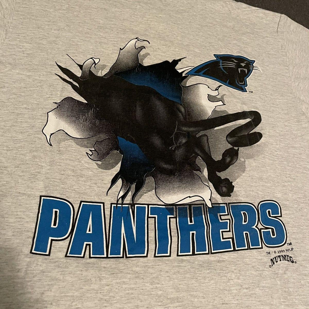 NFL × Nutmeg × Vintage Vintage 1993 NFL Carolina Panthers Break Thru Super Bowl Tee Size US L / EU 52-54 / 3 - 4 Thumbnail
