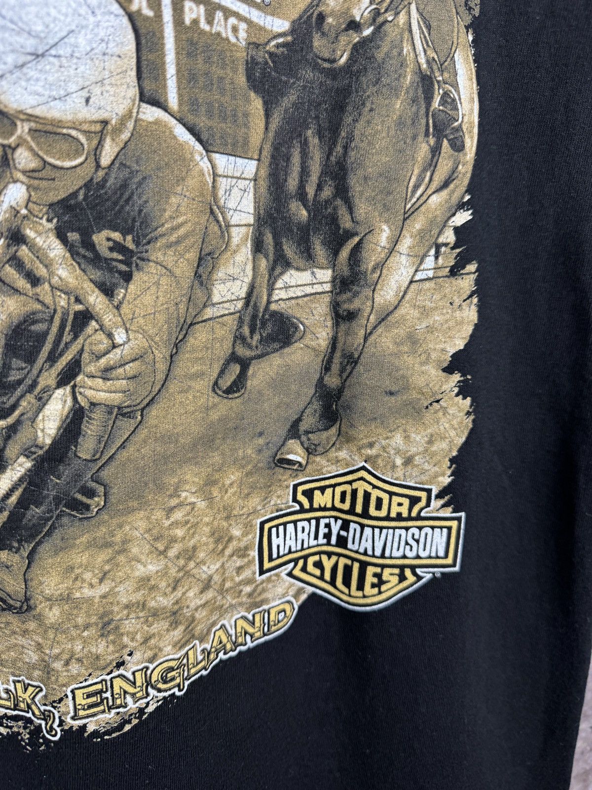 Harley Davidson Harley Davidson Skull Graphic TShirt Newmarket England Black Size US M / EU 48-50 / 2 - 16 Thumbnail