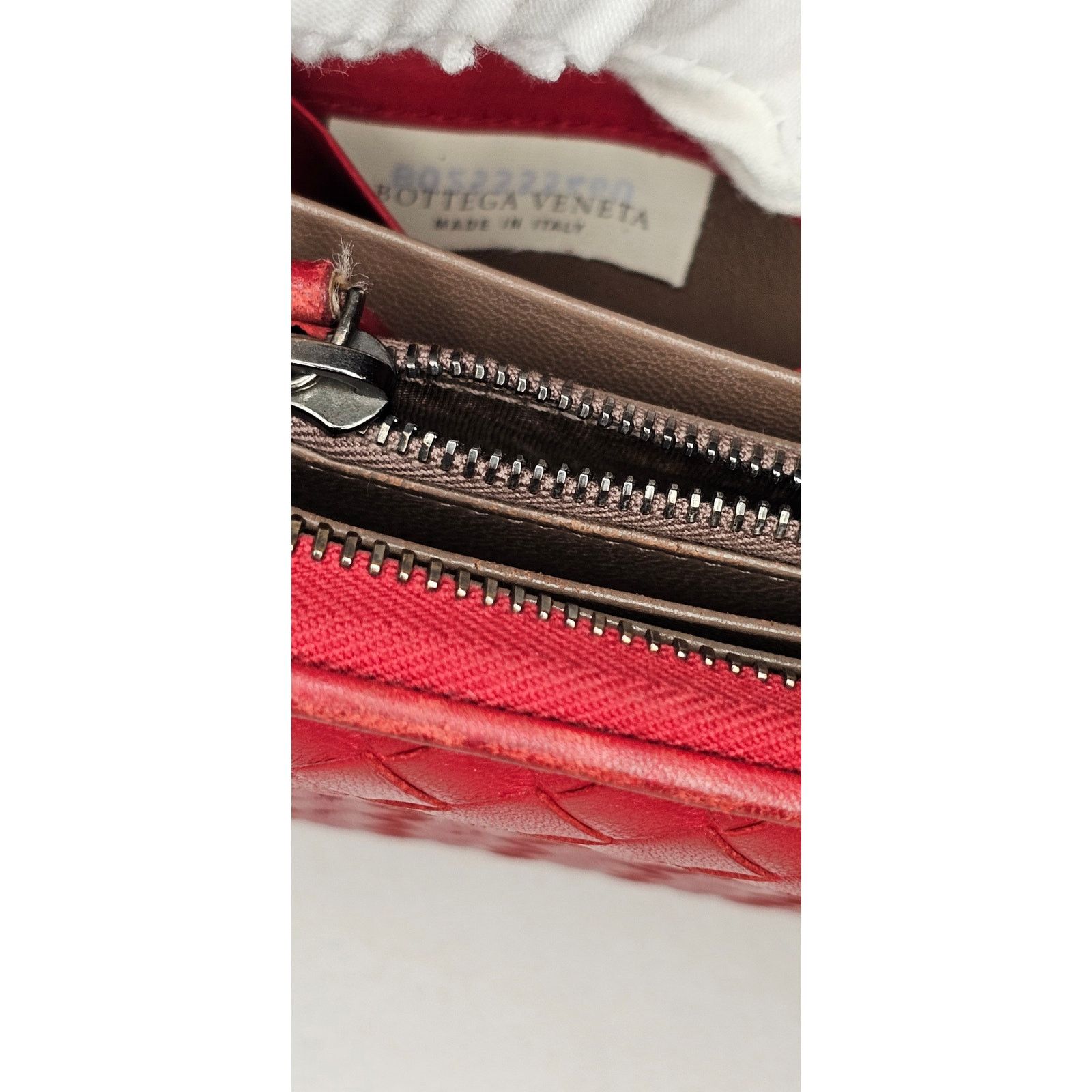 Bottega Veneta Bottega Veneta Intrecciato zip-around wallet in red leather Size ONE SIZE - 5 Thumbnail