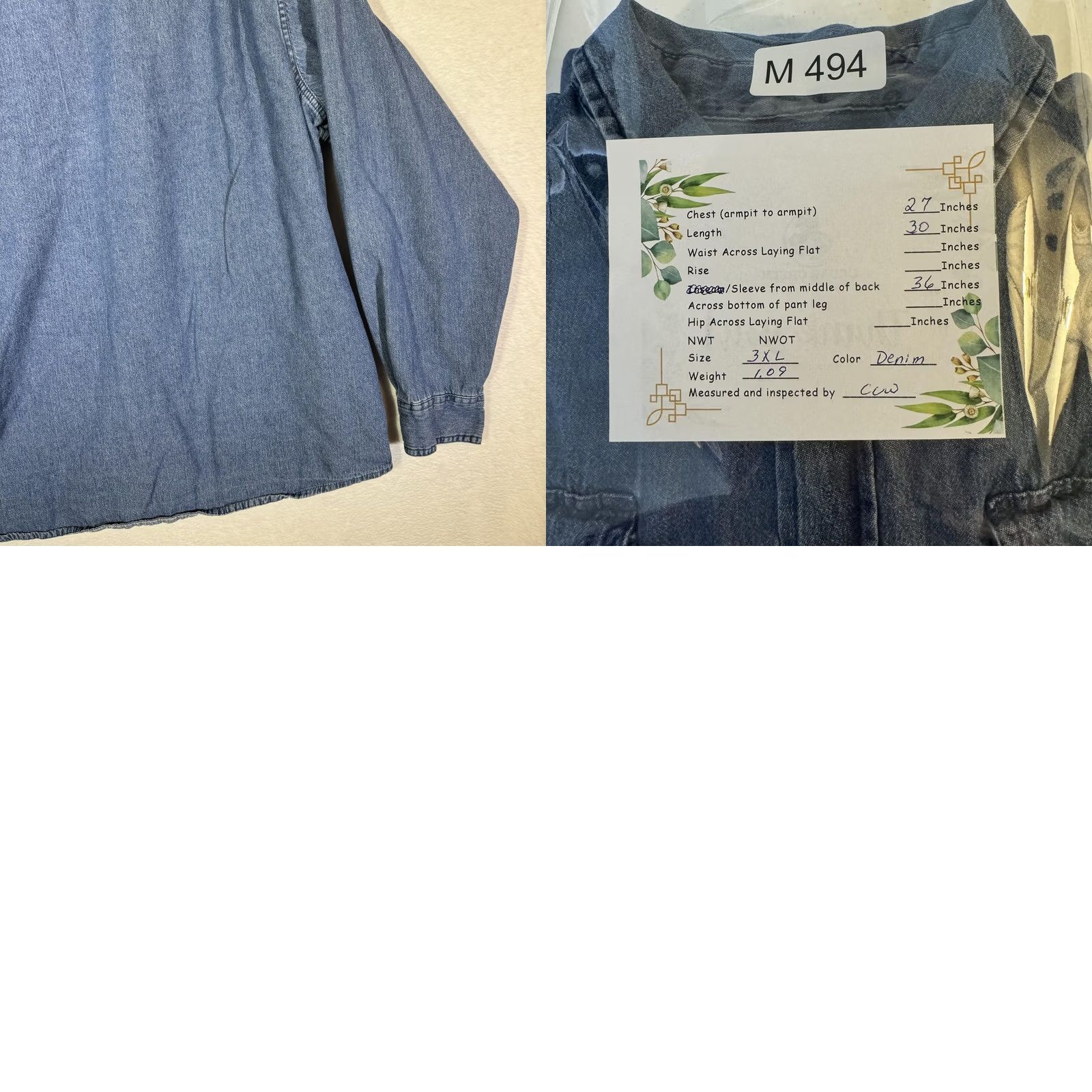 Wrangler Wrangler Shirt Mens 3XL Blue Denim Long Sleeve Button-Up Casual Western Workwear Size US XXL / EU 58 / 5 - 9 Thumbnail