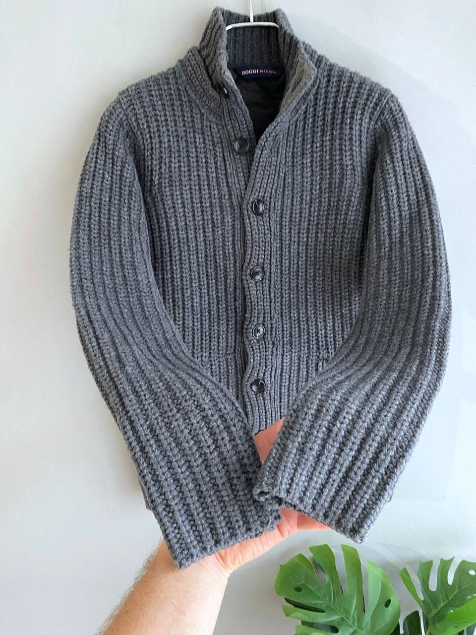 Boggi Boggi Milano Knit Merino Wool Button Cardigan Vest Lining, S Size US S / EU 44-46 / 1 - 7 Thumbnail
