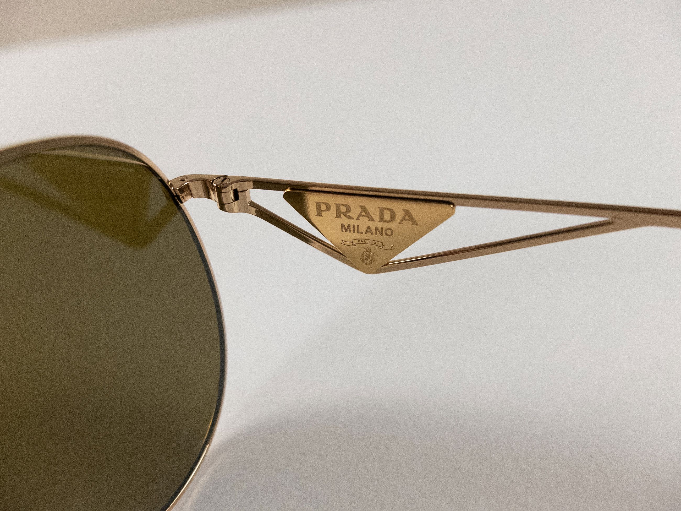 Prada PRADA gold tone metal aviator frame sunglasses authentic Size ONE SIZE - 9 Thumbnail