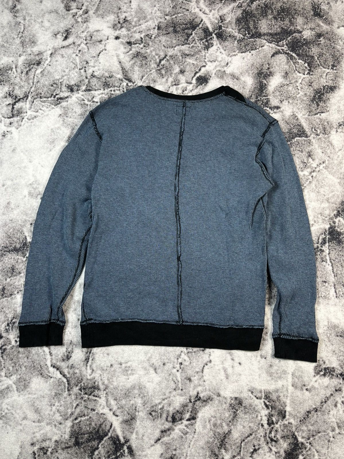 Diesel Diesel Waffle Knit Sweatshirt Blue Cotton Crew L Size US L / EU 52-54 / 3 - 9 Thumbnail