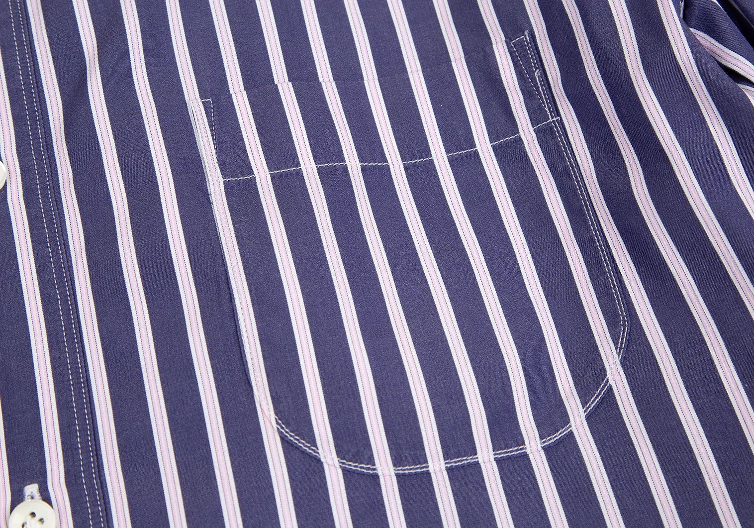 Junya Watanabe Duck Camouflage Panel Stripe Shirt in Navy Khaki M Size US M / EU 48-50 / 2 - 4 Thumbnail