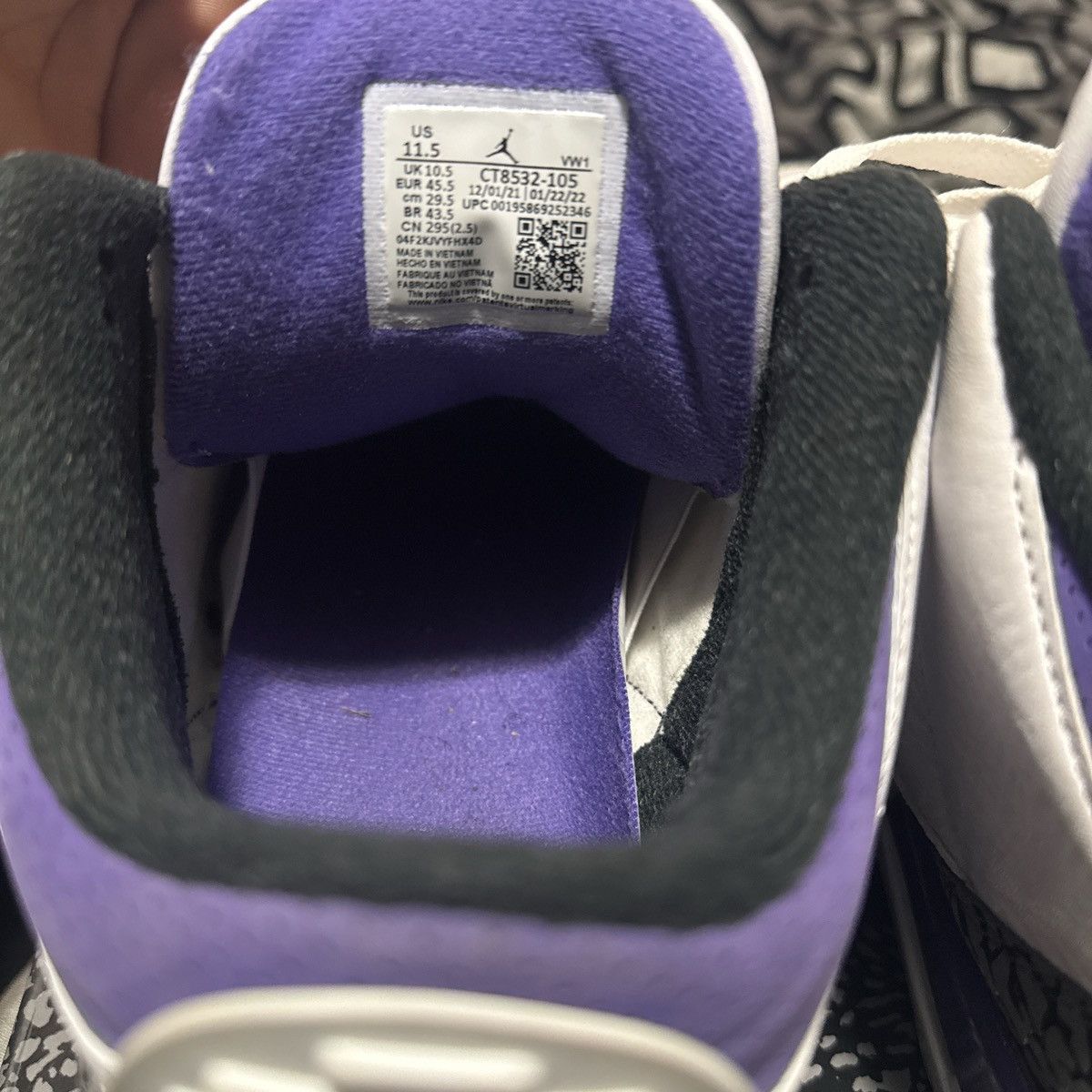 Jordan Brand Jordan 3 “dark iris” Size US 11.5 / EU 44-45 - 2 Thumbnail