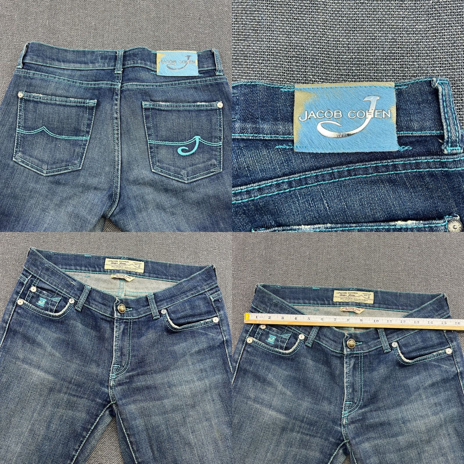 Jacob Cohen Jacob Cohen J711-S Jeans Womens W32 L29 Blue Denim Slim Fit Straight Mid Rise Size 24" / US 00 / IT 34 - 9 Thumbnail